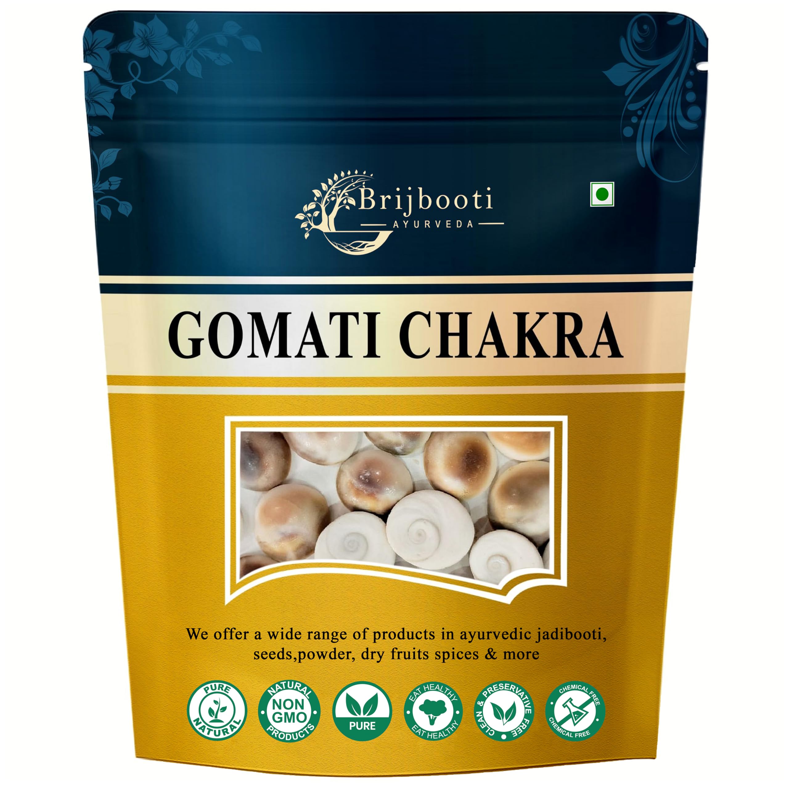 BrijBooti Gomati Chakra 51 Pieces - Stoneware Gomti Chakra - Sudarshan Chakra - Natural Gomti Chakra