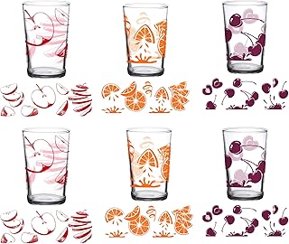 DOWN TO EARTH BASICS Vintage Drinking Glasses Set – 7 oz Juice Cups Vari...