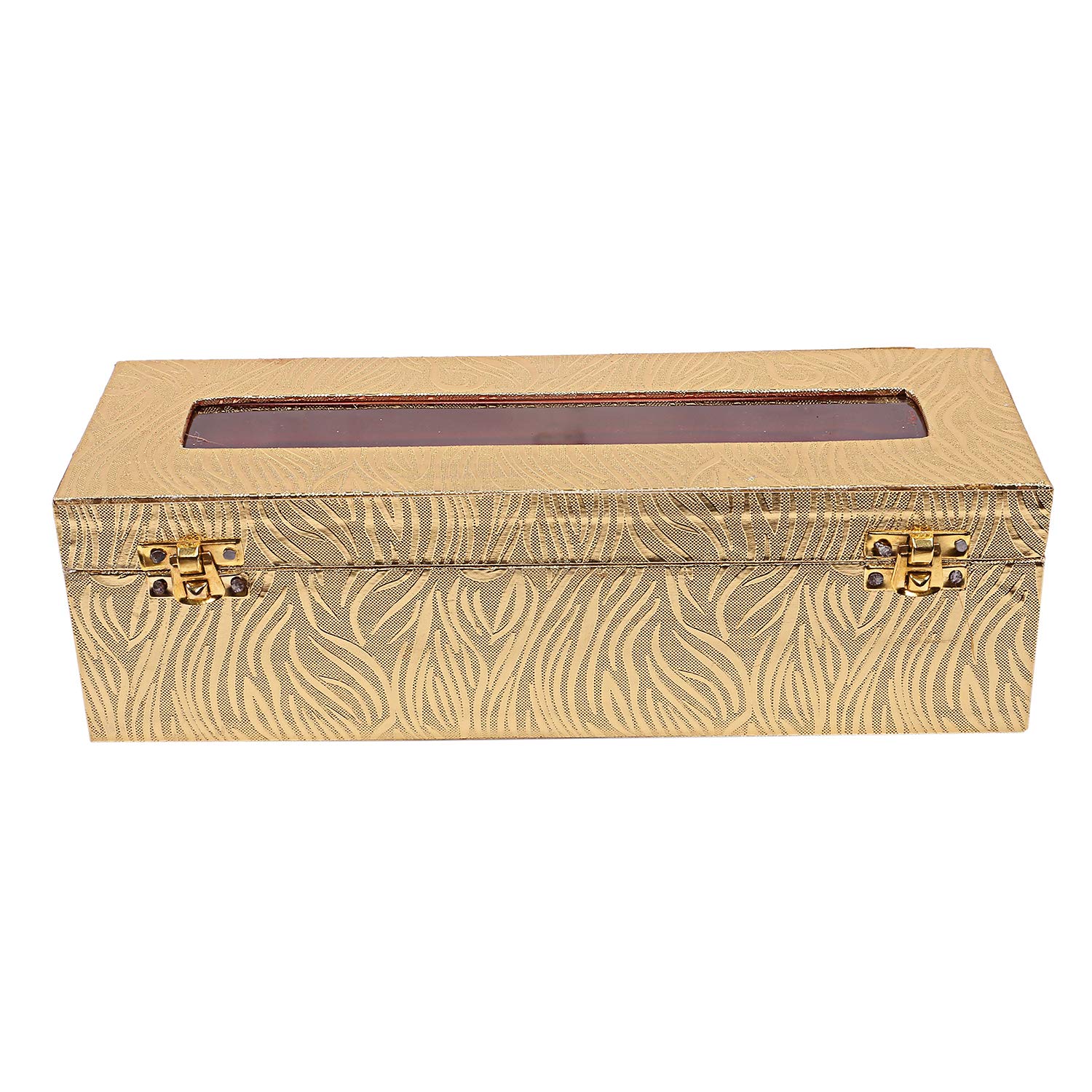 Kuber Industries Wooden One Rod Bangle Storage Box (Gold),CTKTLUG862