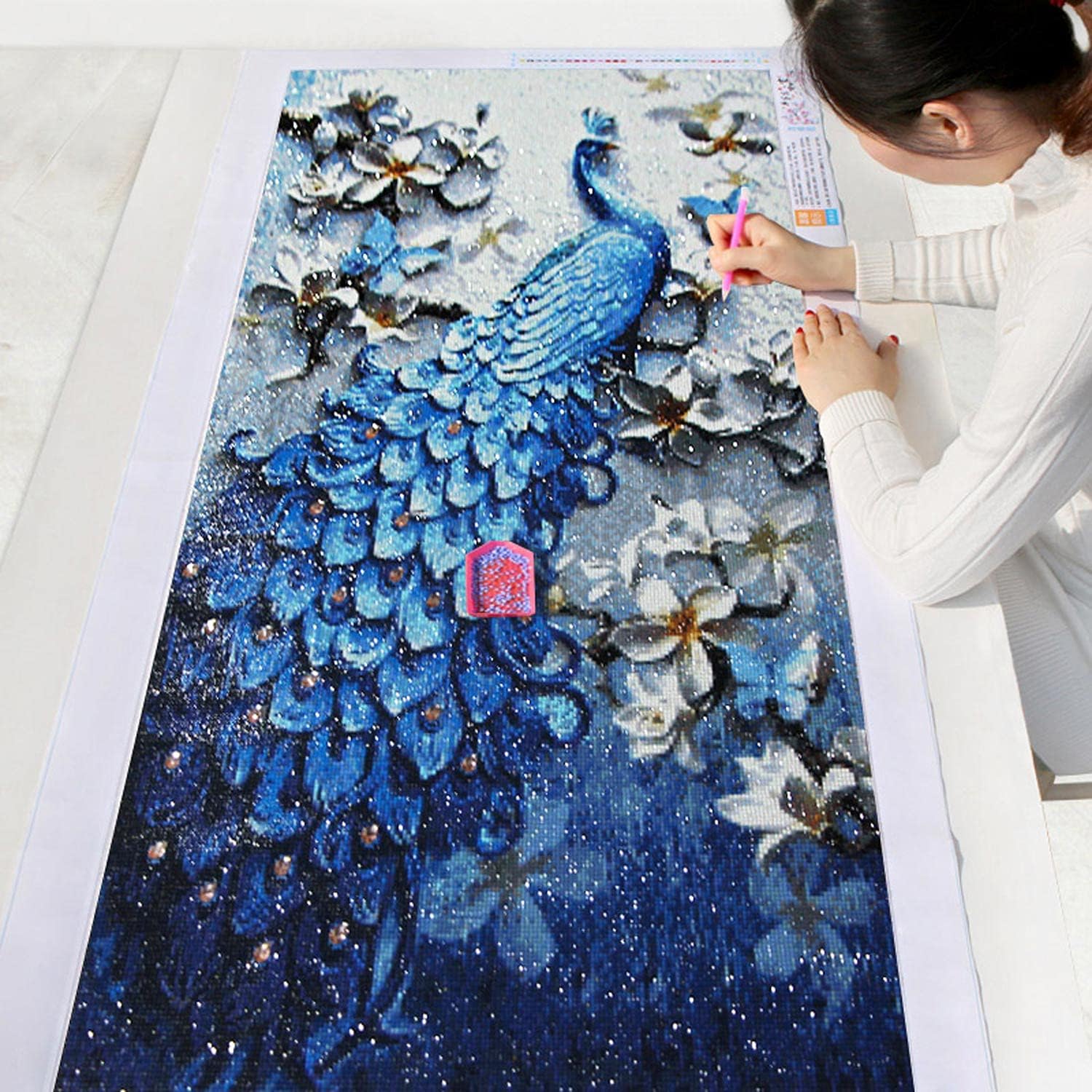 Instarry DIY 5D Diamond Painting Grand Format Paon Decoration Murale Instarry DIY 5D Diamond Painting Grand Format Paon Decoration Murale
