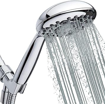 Marcoware ABS Mist & Rain 6 Function Hand Shower with ss304 1.5 Mtr Hose & Wall Hook, Chrome, Polished Finish