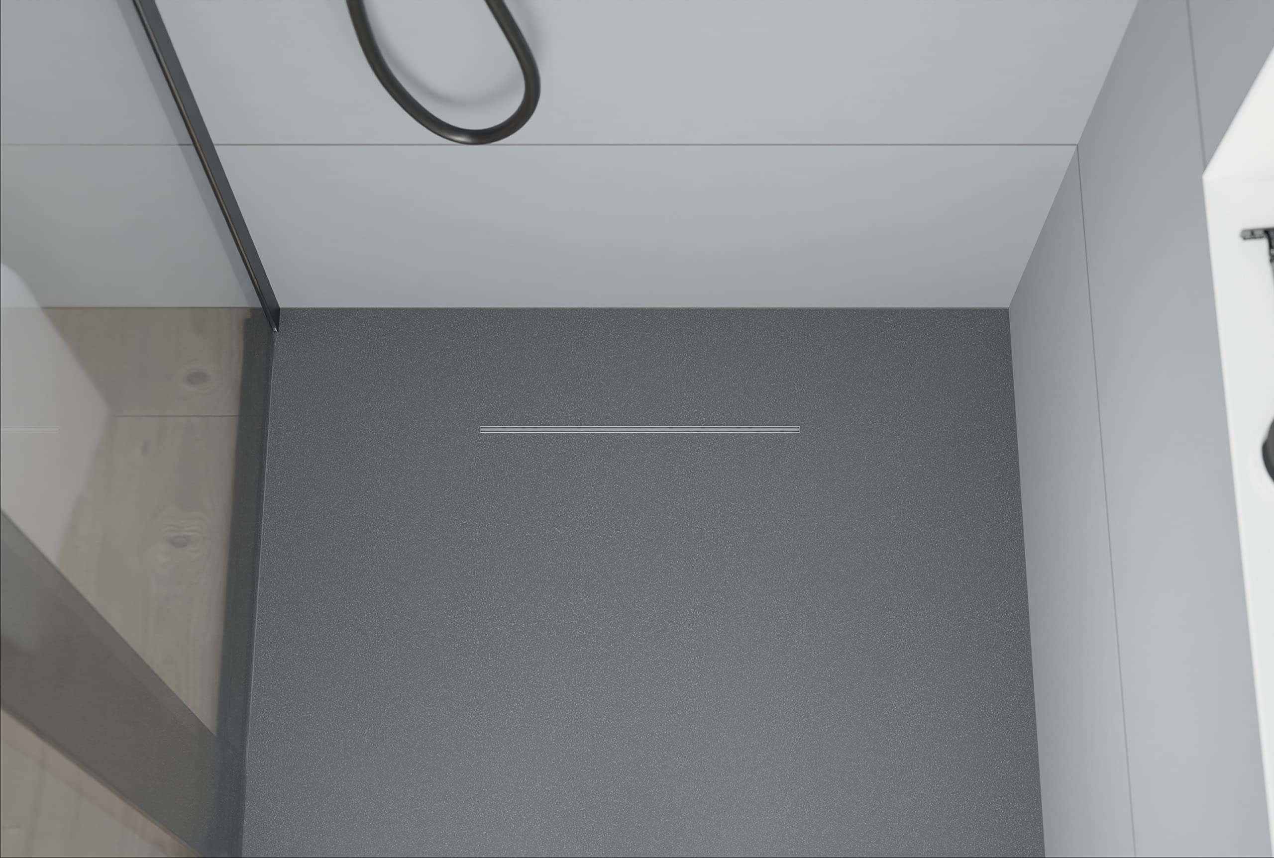 BERNSTEIN Duschrinne Duschablauf 100cm für Duschkabine Komplettset, Duschablauf Edelstahl-Wandablauf FlexM03 für Badezimmer