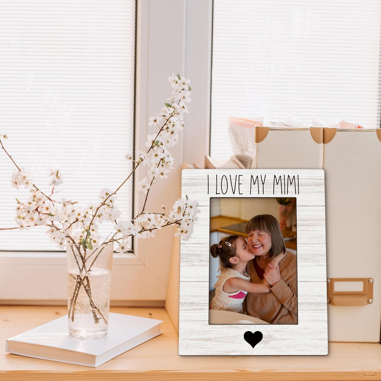 Mimi Gifts Picture Frame 5x7, MimiGrandma Photo Frame, Christmas Mothers Day Birthday Gifts for MimiGrandma from Grandkids, I Love My Mimi Wooden Picture Photo Frames for Desk Home Room Decor - Image 2