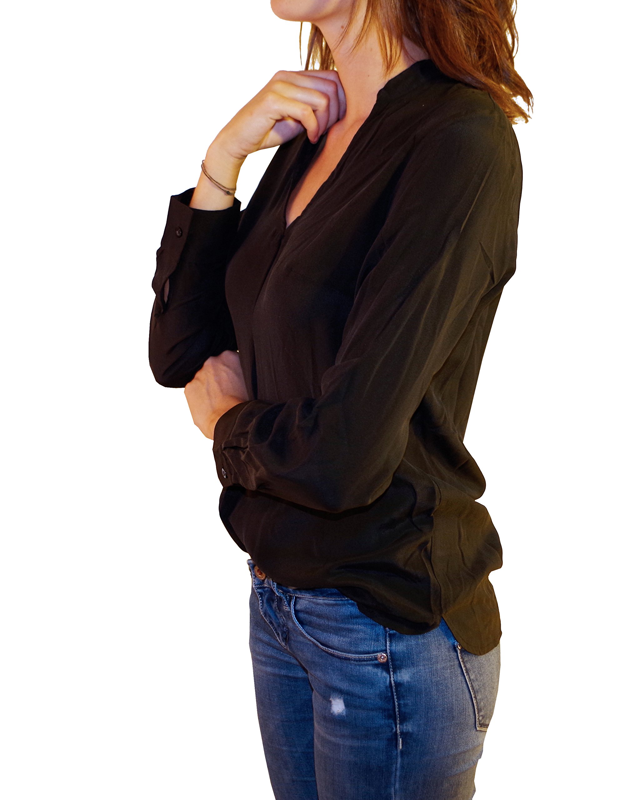 Posh Gear Donna Blusa Piuseta 100% Seta