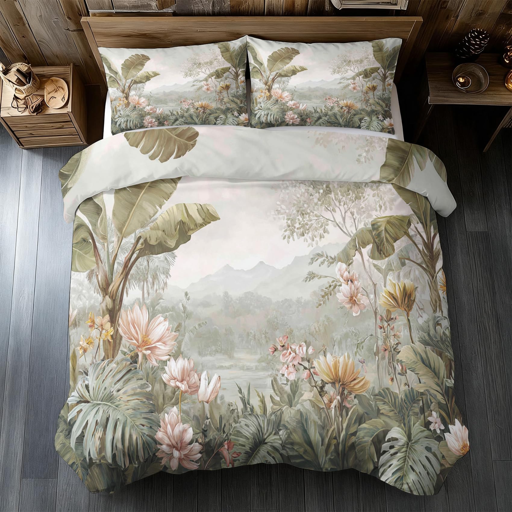 Générique Housse de Couette Jungle 220x200 cm, 3 Pièces