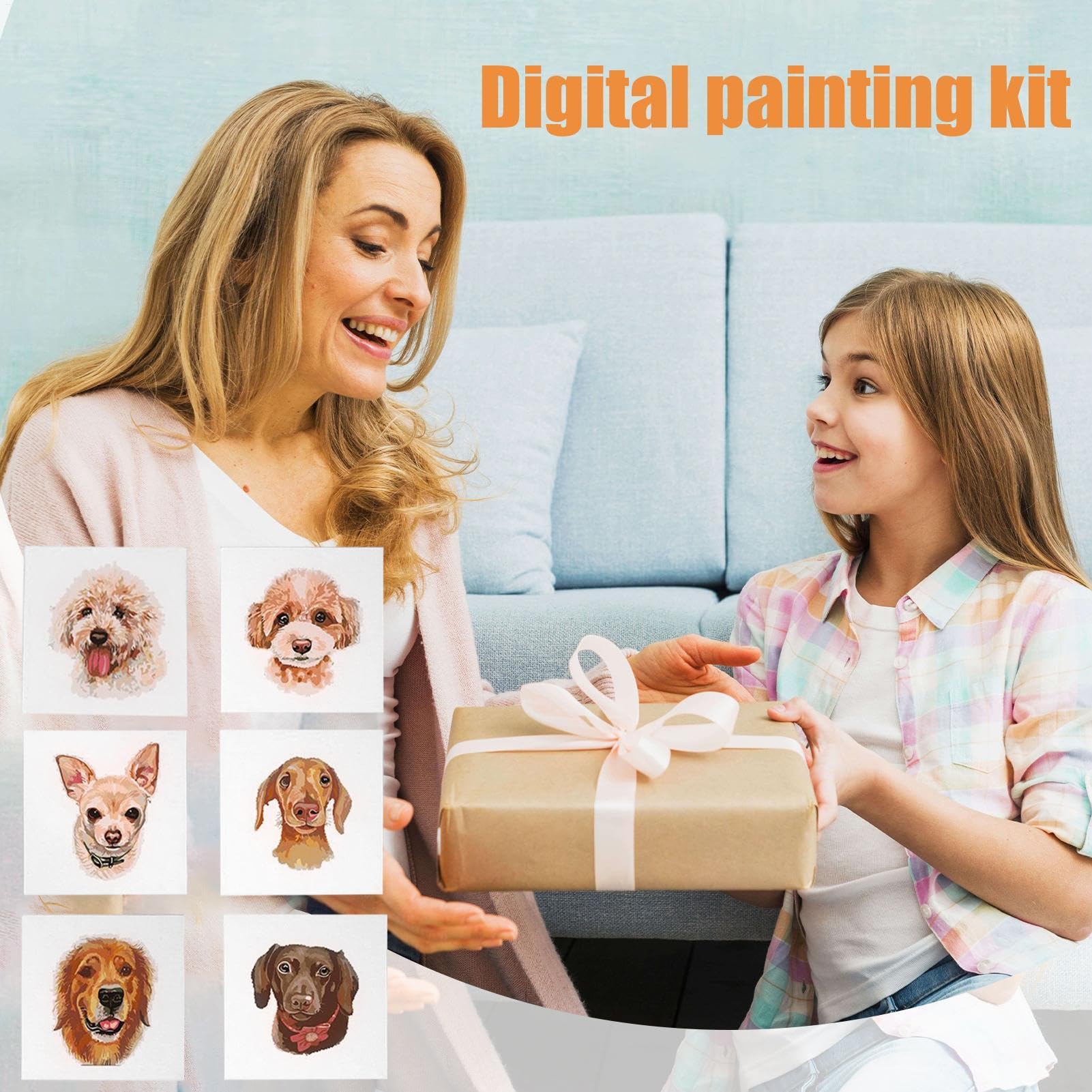 Vernice per cani per kit numerico, pittura per adulti per numero di kit per | Animera
