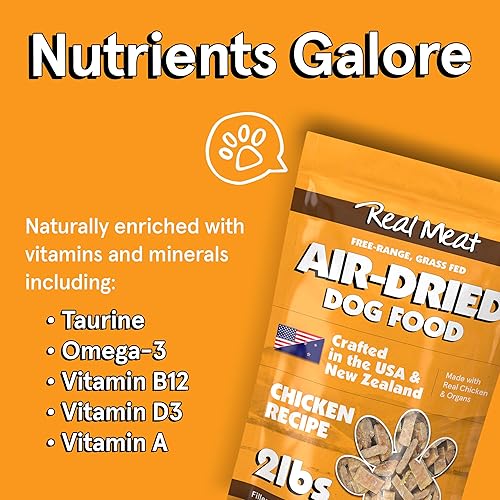 Miniatura 4 de Real Meat - Alimento para perros secado al aire con pollo real de EE. UU., bolsa de 2 libras de alimento real para perros de carne real sin granos