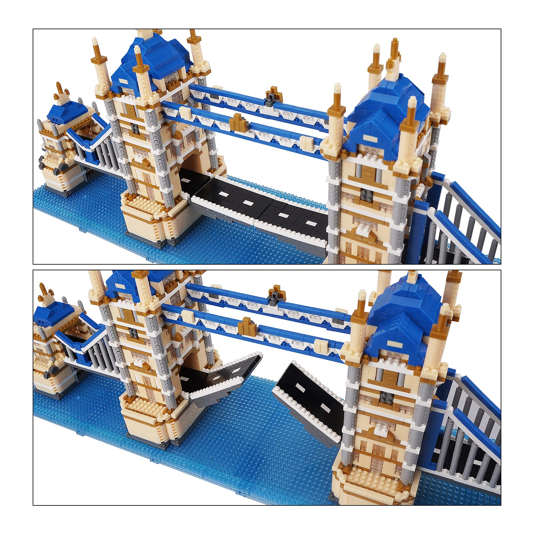 LULUFUN Zestaw klocków, London Tower Bridge klocki do budowania, mini klocki diamentowe, architektura, zabawki edukacyjne na prezent urodzinowy, przyjęcie dla dzieci, nagrody dla dzieci, 3800 szt