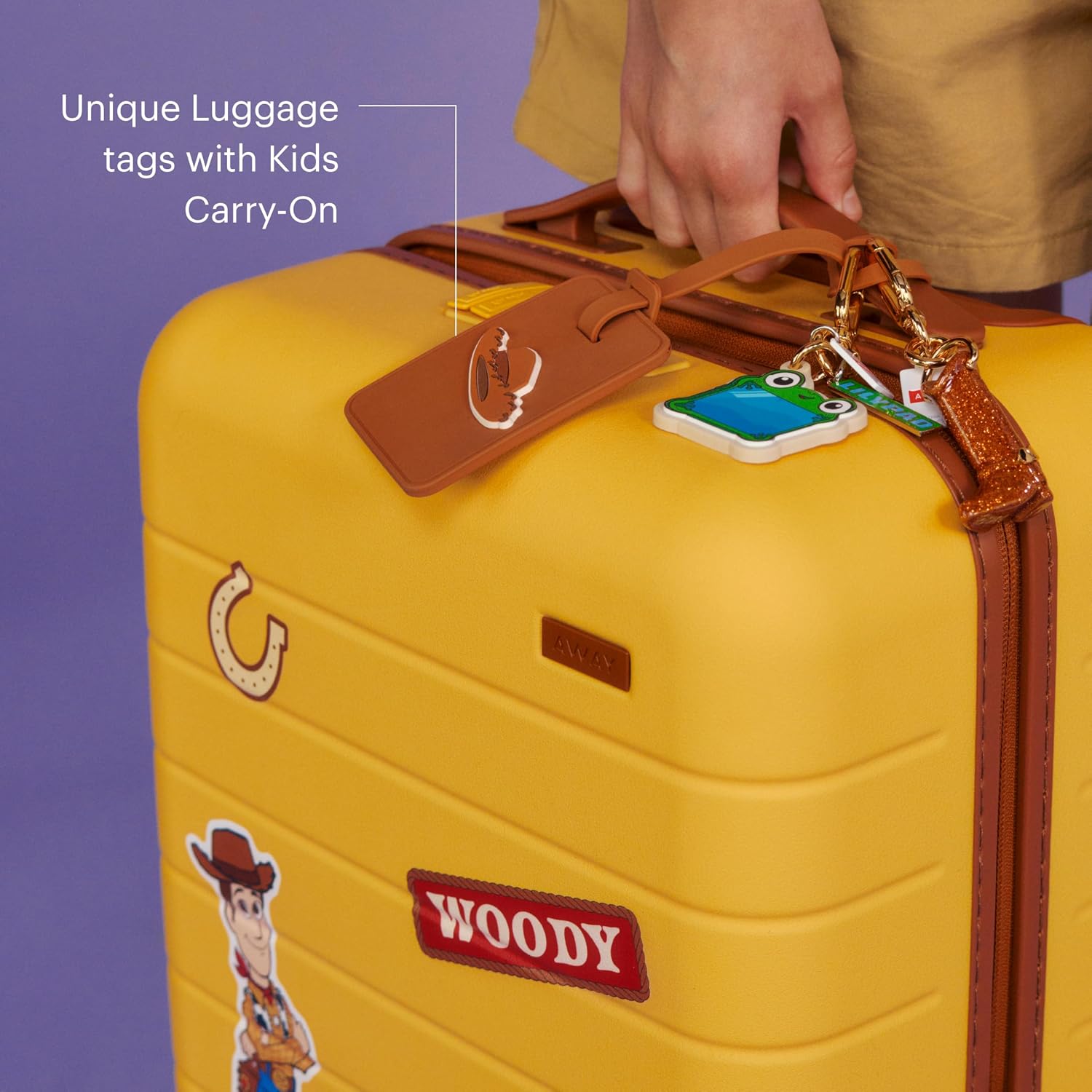 Away Toy Story 5 Kids Carry-On Luggage - 19-Inch Lightweight Hardside Suitcase with 360° Spinner Wheels, Interior Compression System, TSA-Accepted Lock - Buzz Lightyear Purple