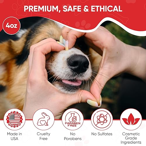 Miniatura 4 de Warren London Bálsamo de mantequilla hidratante para perros, sin perfume, crema de humedad profunda para patas y nariz para almohadillas secas y