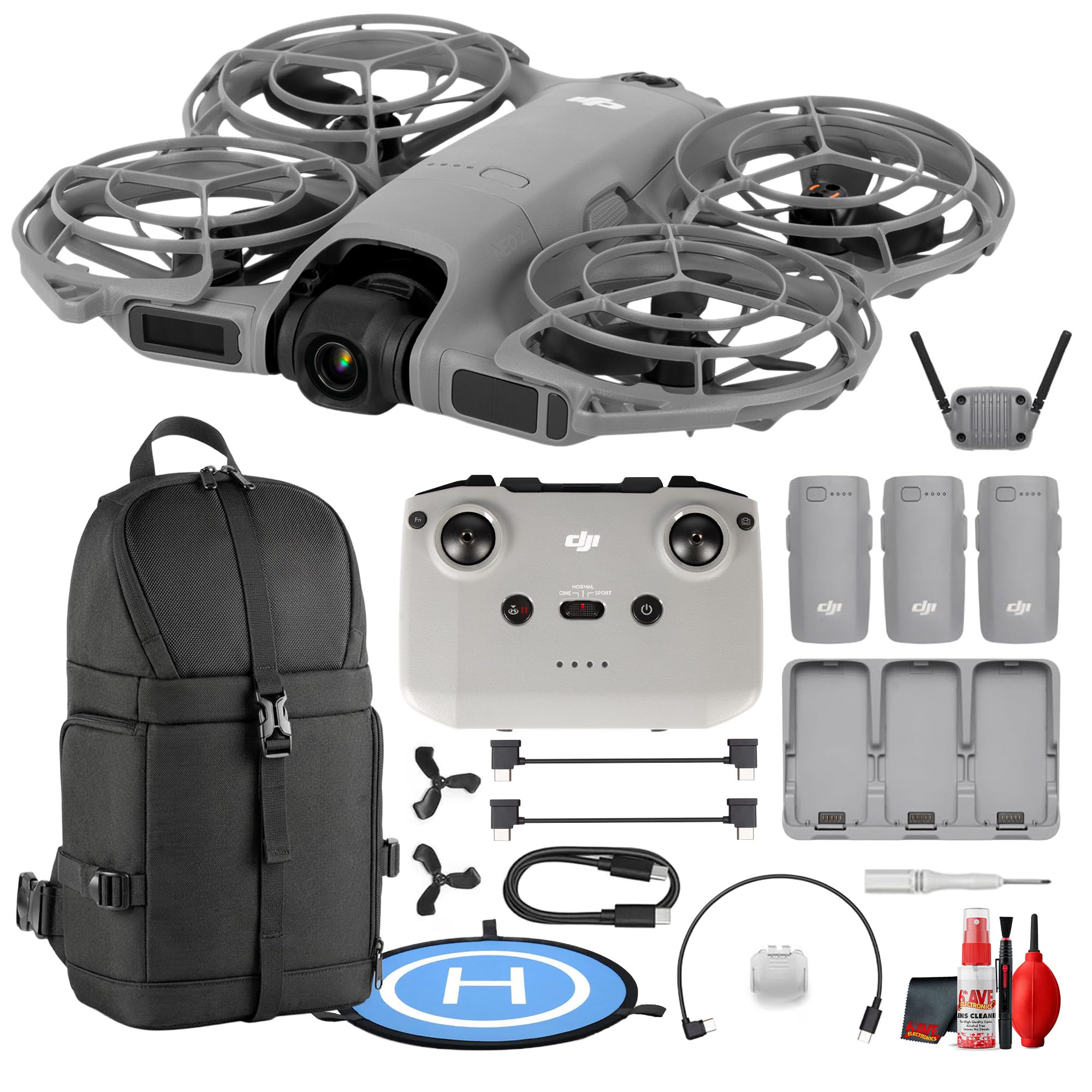 Neo 2 Drone Fly More Combo Compact Camera Drone for Travel and Vlogging | (CP.FP.00000272.06) Palm Takeoff Smart Tracking Aerial Video Easy Controls For Content Creation + Sling Backpack & More