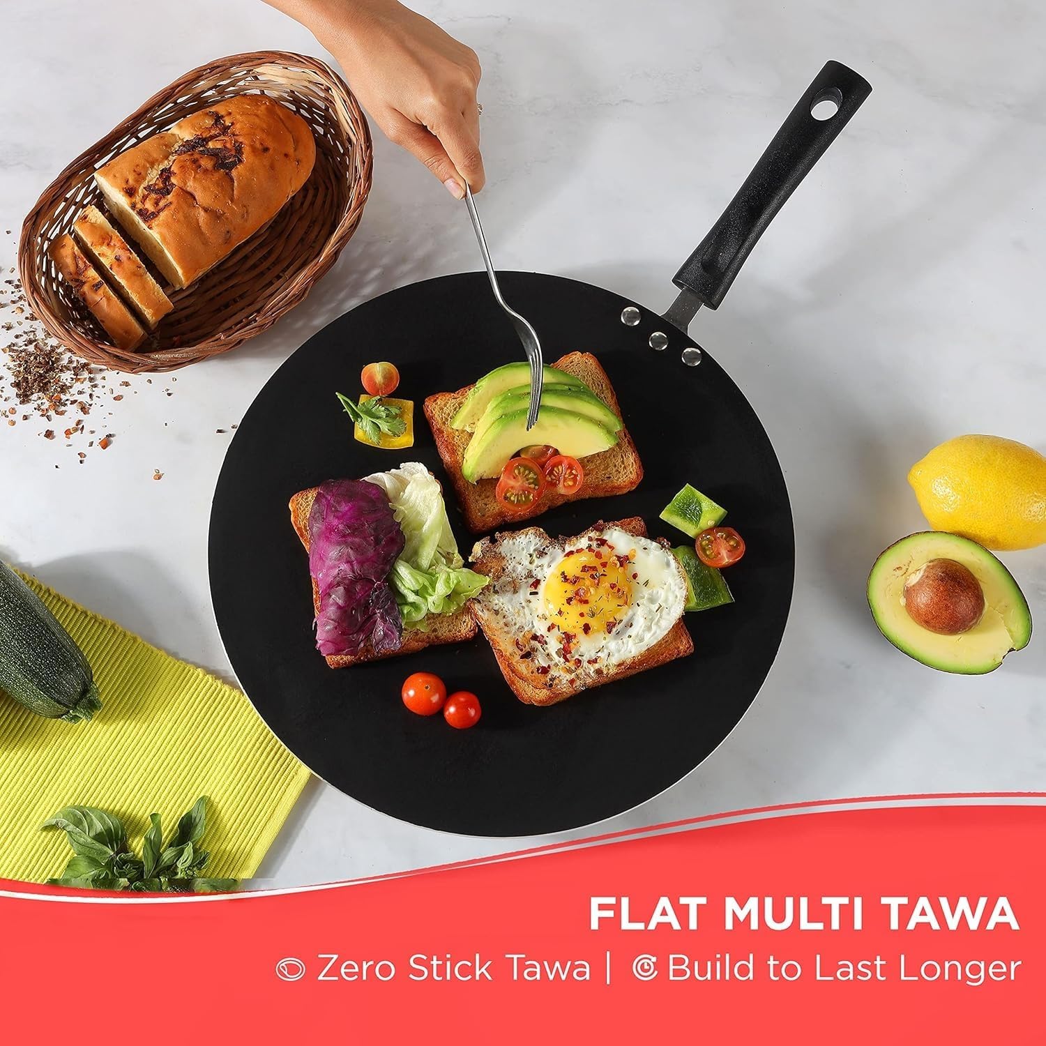 Roti iron Tawa Kitchen Item - Non-Stick Multi Tawa for Chapati, roti Rolles Home Kitchen Item For daliy Use Pack of 1 (Black)