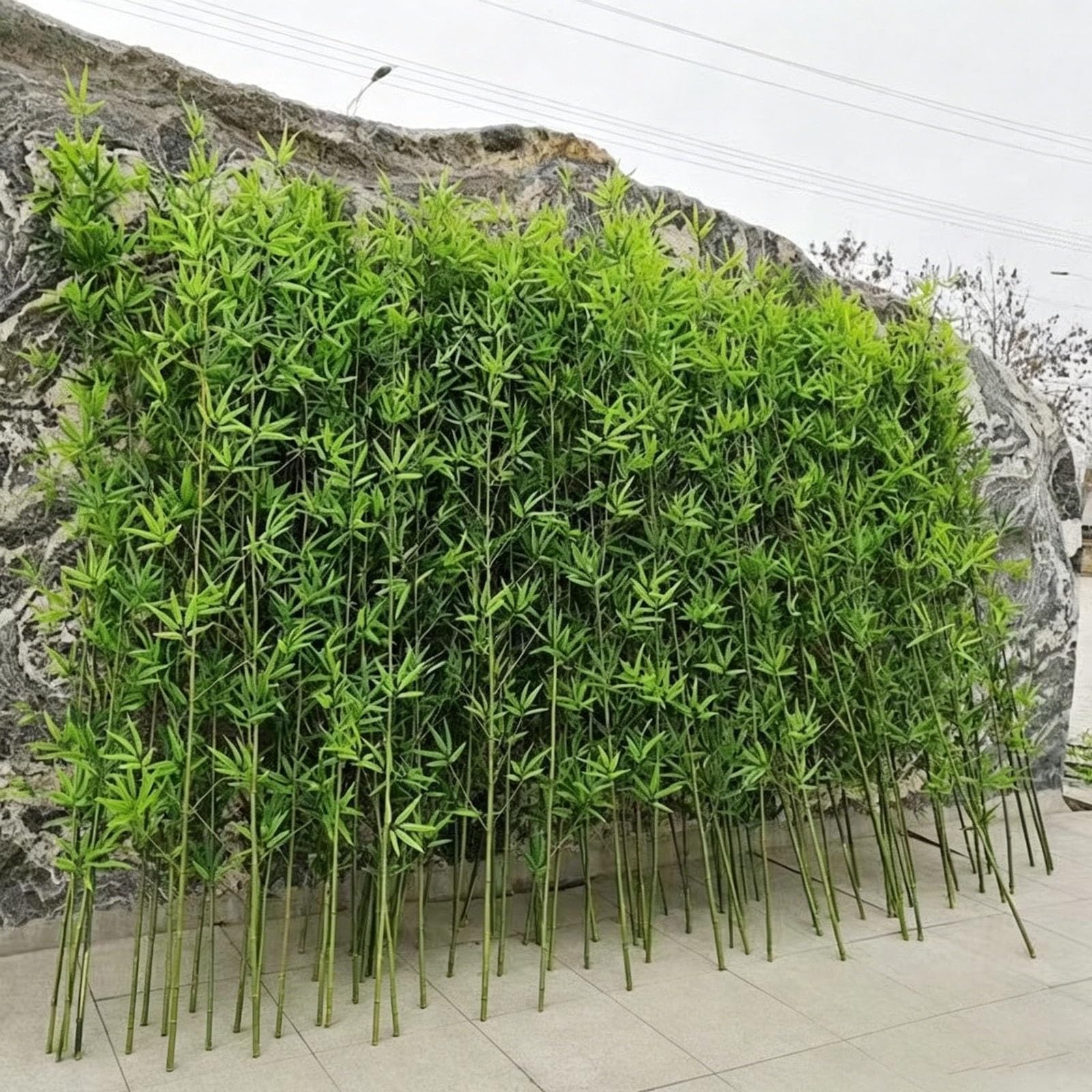 Künstlicher Bambus-Sichtschutz für den Außenbereich, DIY-Dekorativer Bambus-Paravent, wasserdichte Kunstpflanze als Sichtschutz, Geeignet für Balkone, Terrassen(1.8m/5.9ft Tall,40 Bamboo)