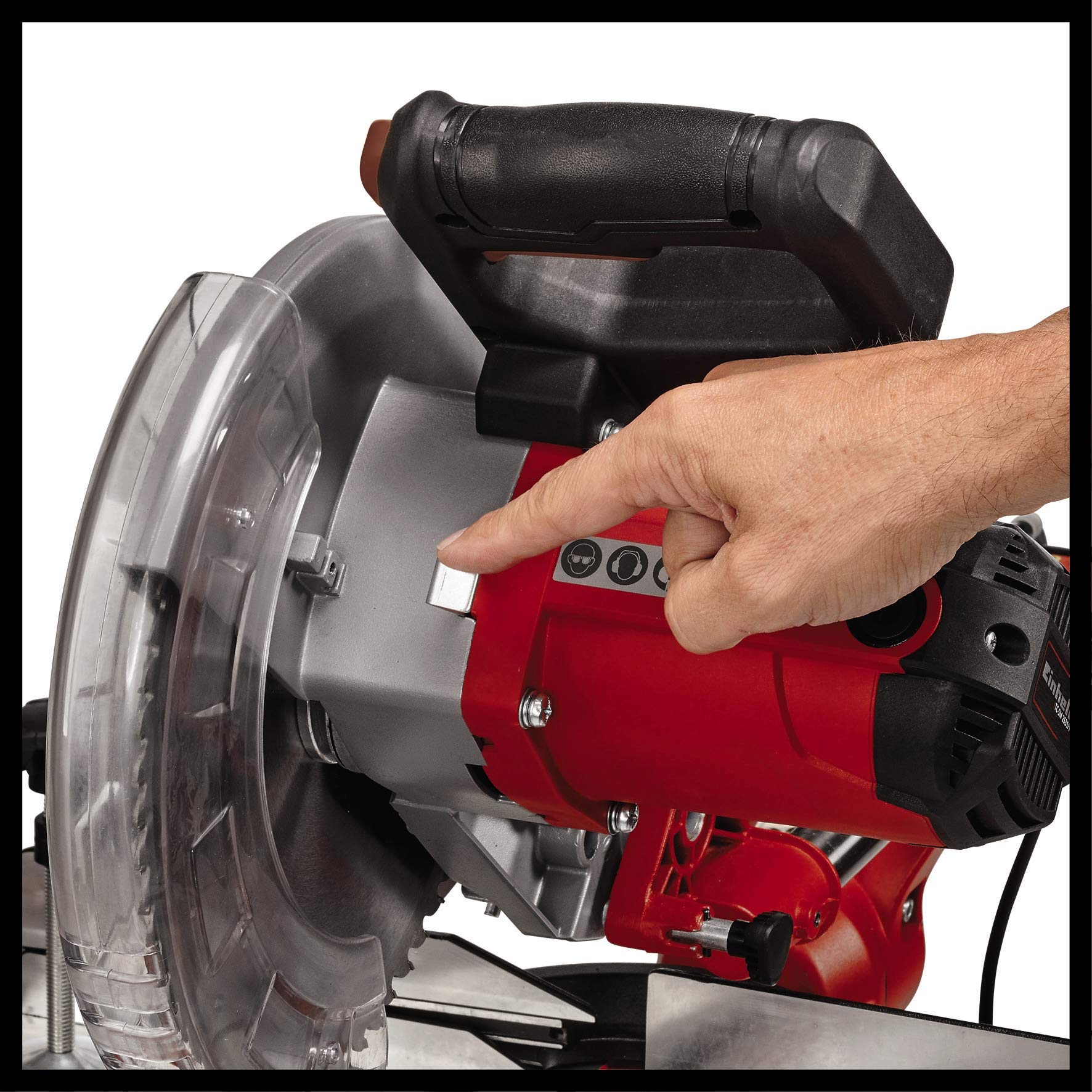 Einhell TC-SM 2531/2 U Troncatrice radiale (230-240 V, 1900 W, giri al min. 4800, lama Ø254 x ø30-60 denti, inclinabile sinistra 0-45°, taglio max 310 x 70 mm, con banchetto)