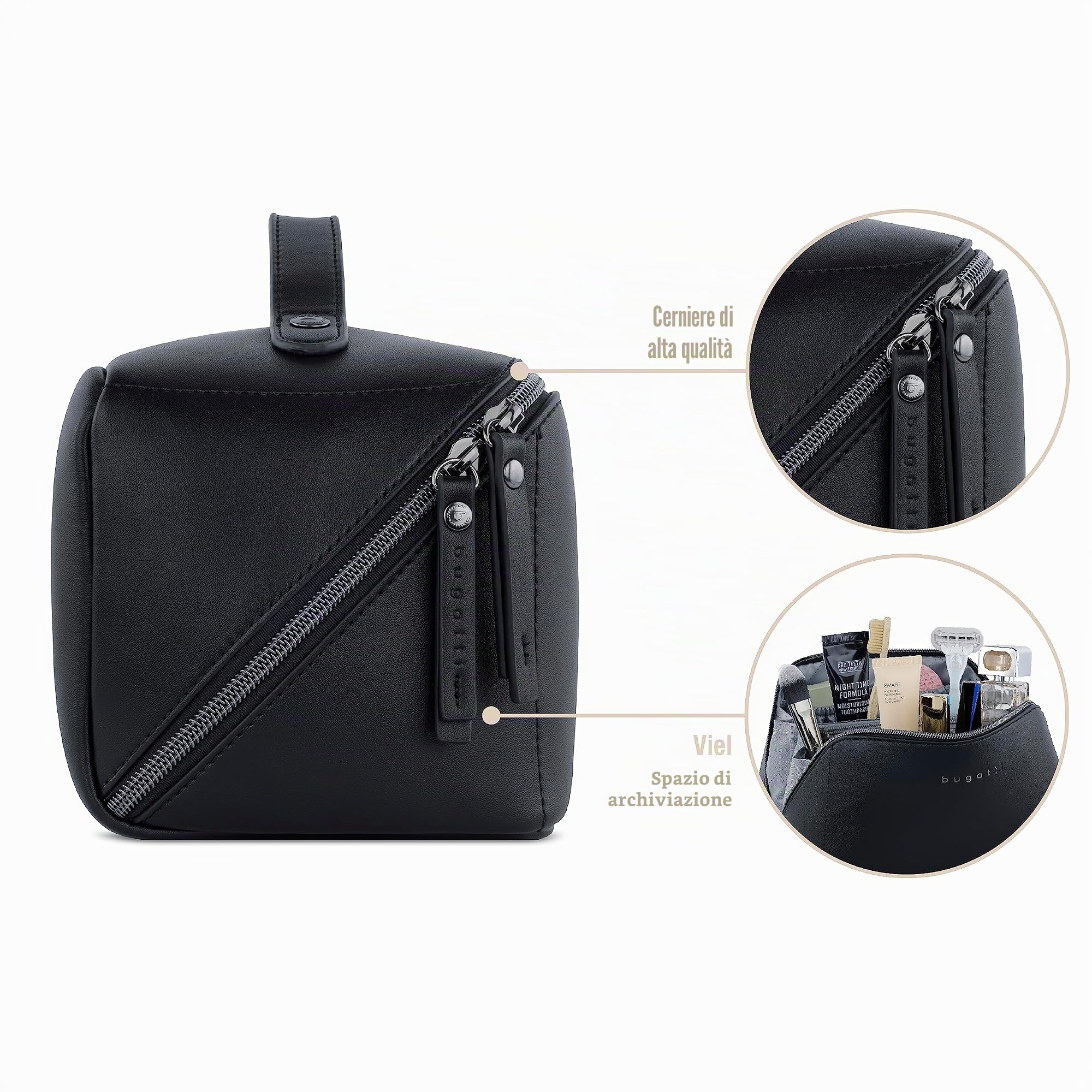 bugatti Almata beauty case da donna, trousse con ampia apertura per i viaggi