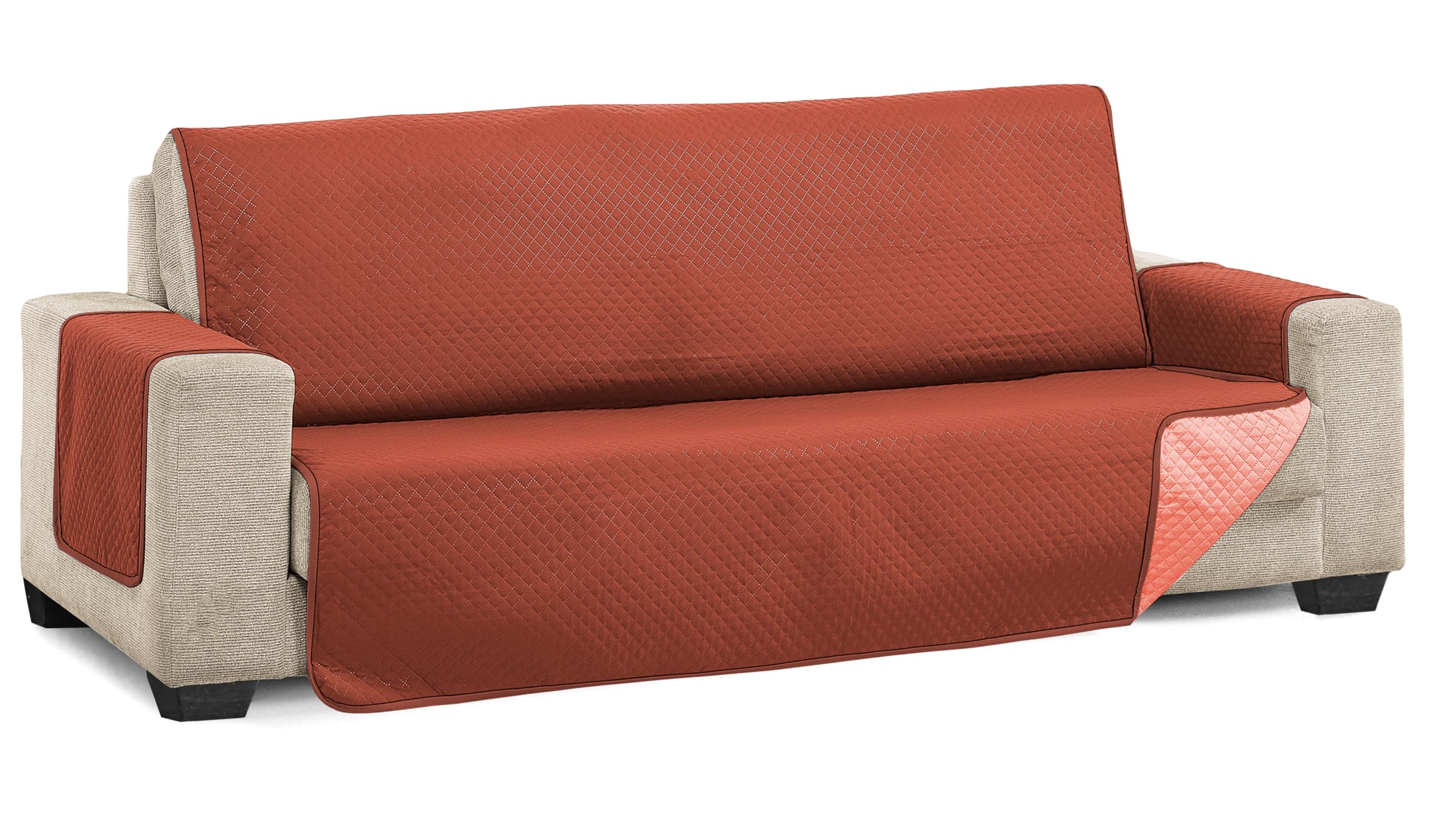 Martina Home Diamond 2 Seater Sofa Cover - Teja/Coral