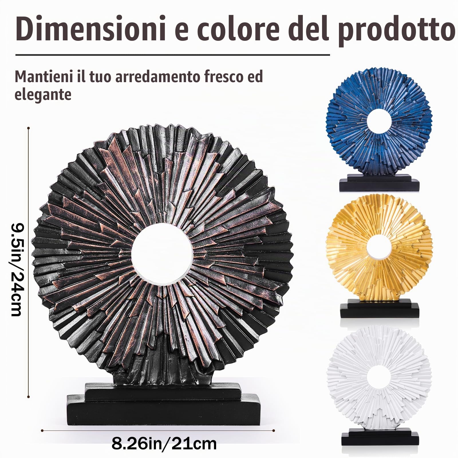 XMGZQ Nero Statua moderna astratta in resina,decorazione per la casa,centrotavola moderno design,decorazione per soggiorno,sala da pranzo,ufficio,armadietti,tavoli,centri,armadietti da cucina
