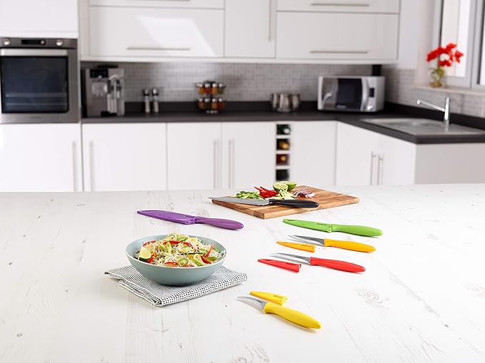 Set Cuchillos Cocina 6 Piezas Acero Inoxidable Multicolor miniatura 2