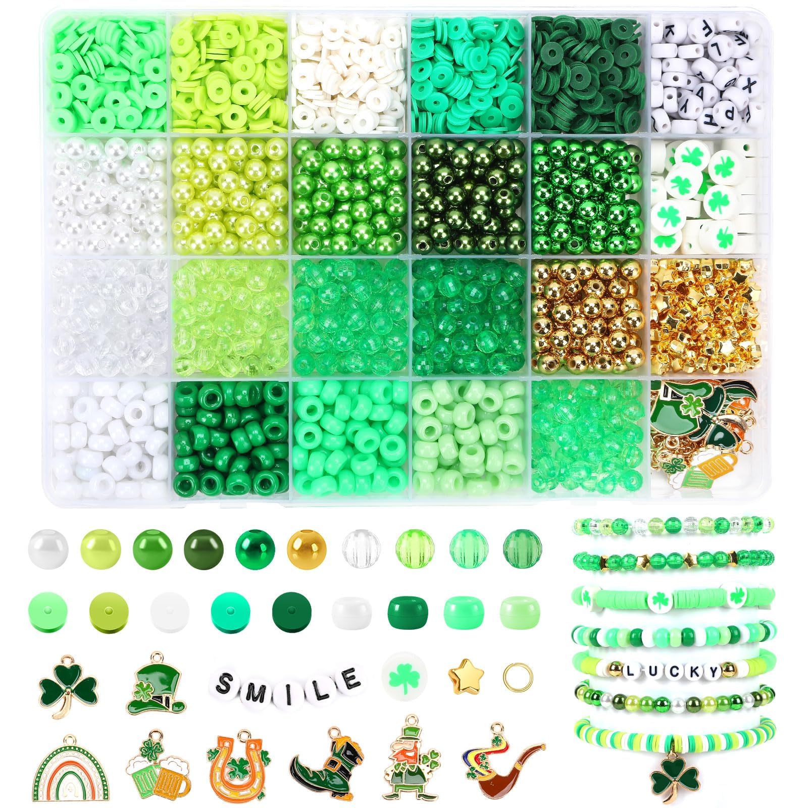 Kit de fabrication perles en argile verte pour fabriquer des cadeaux uniques