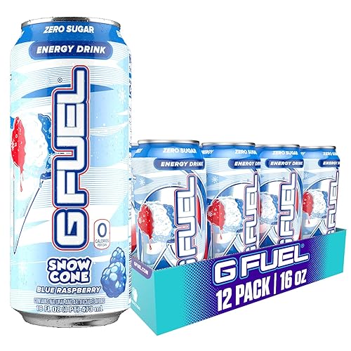 Miniatura 1 de G Fuel Bebida energética de cono de nieve, sin azúcar, bebidas saludables, cero calorías, 300 mg de cafeína por lata carbonatada, mezcla de amino