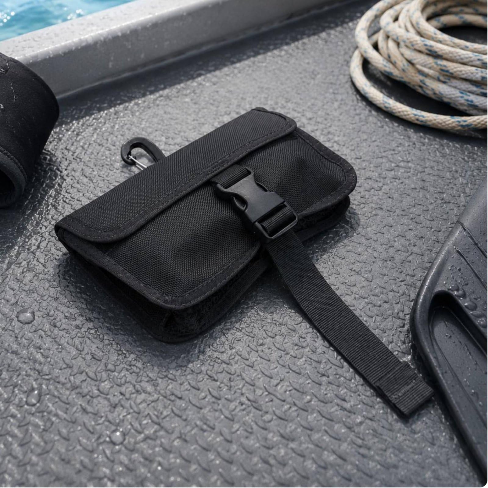 Rete per Detriti Marini Borsa a Rete per Immersione Sacca da Raccolta Ripiegabile in Nylon con Chiusura E Cinghia Regolabile Adatta per Snorkeling Pulizia Marina Campeggi Mare