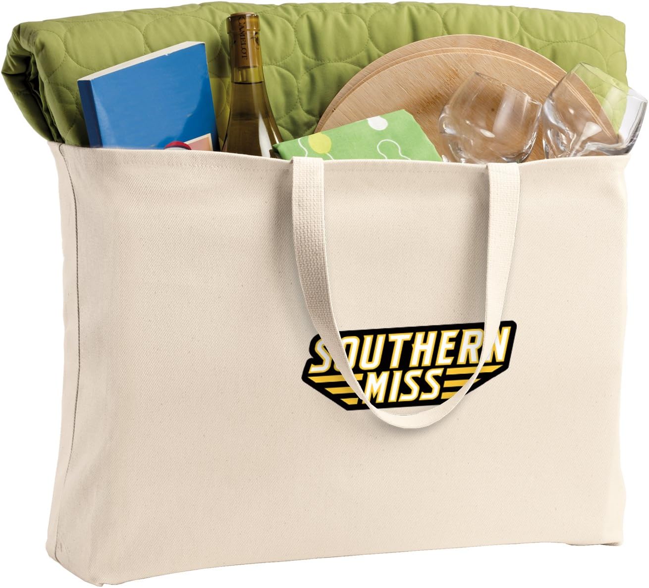 Broad Bay JUMBO Southern Miss Tote Bag or Large Canvas USM Golden Eagles Shopping Bag