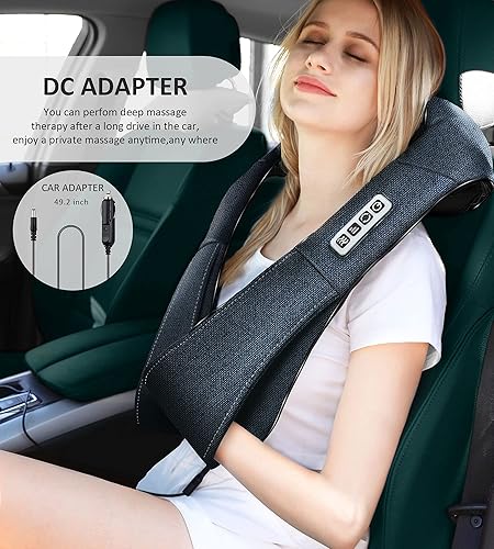 Miniatura 4 de Masajeador Shiatsu de cuello y espalda con calor, masajeador de amasamiento de tejido profundo para la espalda, cuello, hombros, pies o piernas,