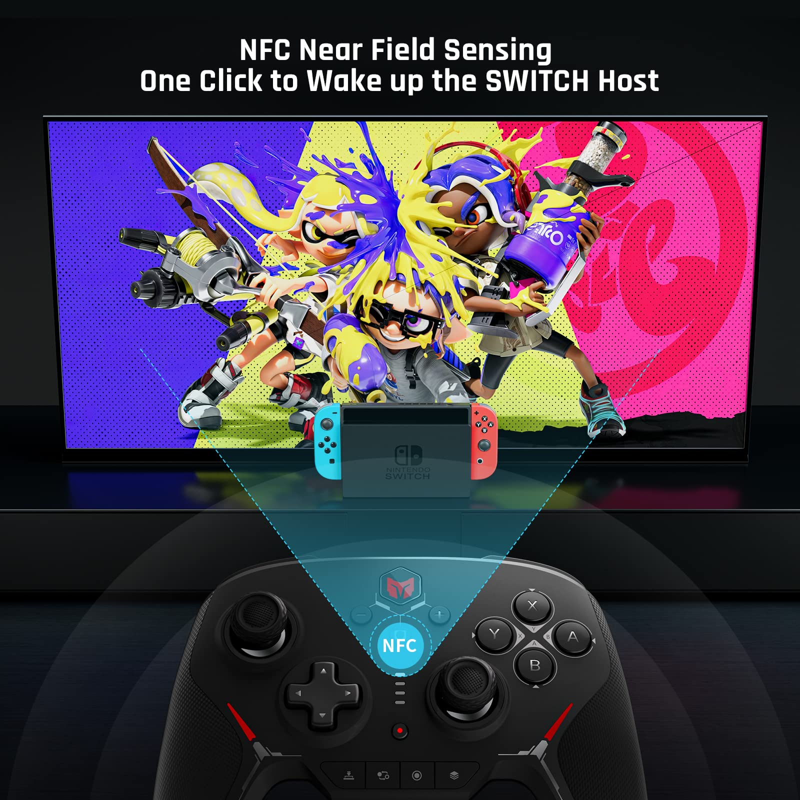 BIGBIGWON Switch Pro Controller Controller meccanico wireless per il gioco, pulsante personalizzato, giroscopio a 6 assi, Dual Shock, Macro, Turbo, Gamepad Bluetooth per Windows 10/Android/iOS/PC