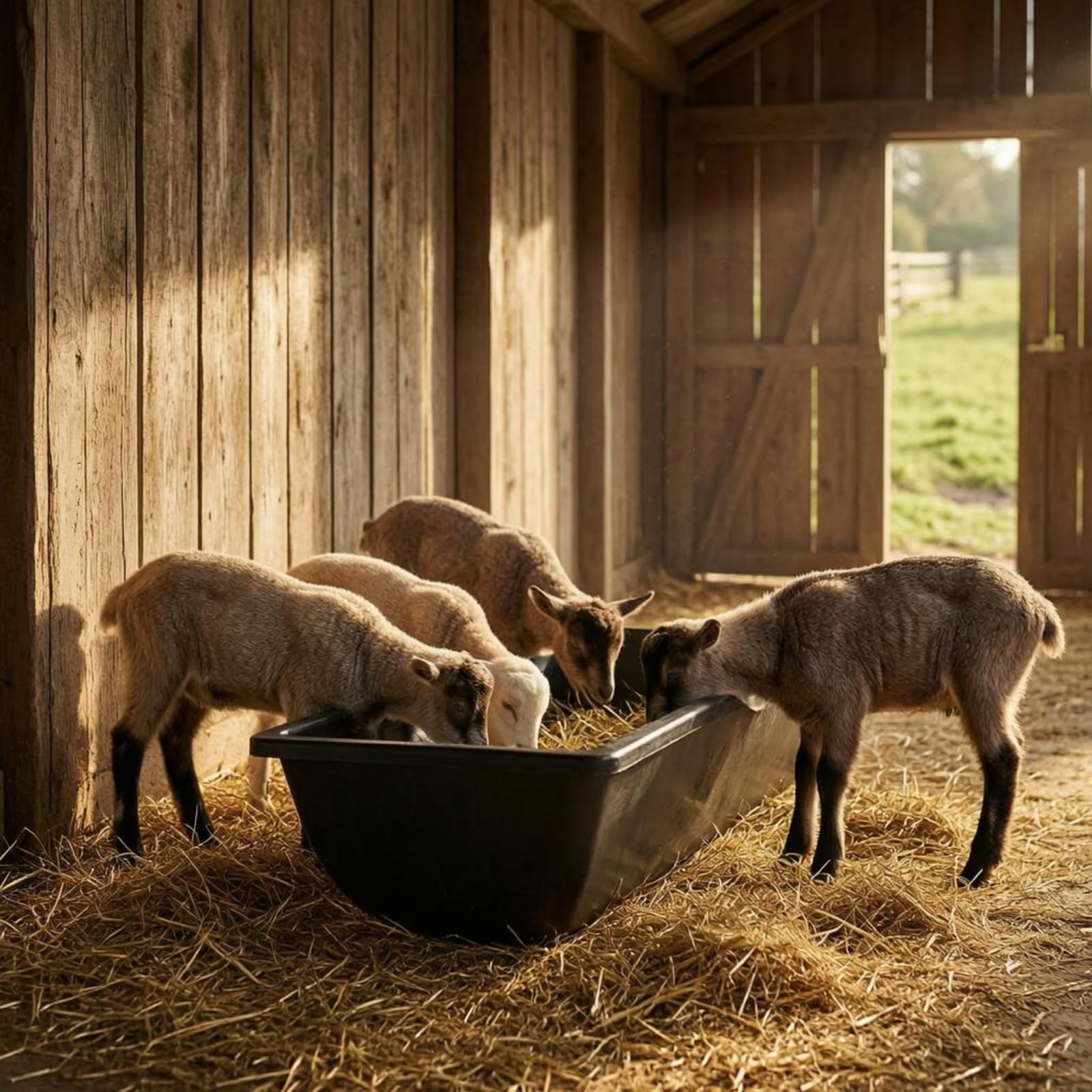 harayaa Comedero para Ganado Tolva de Alimentación Rectangular Recipiente para Animales con Material y Superficie Lisa Adecuado para Ovejas Cabras Vacas Caballos Ciervos