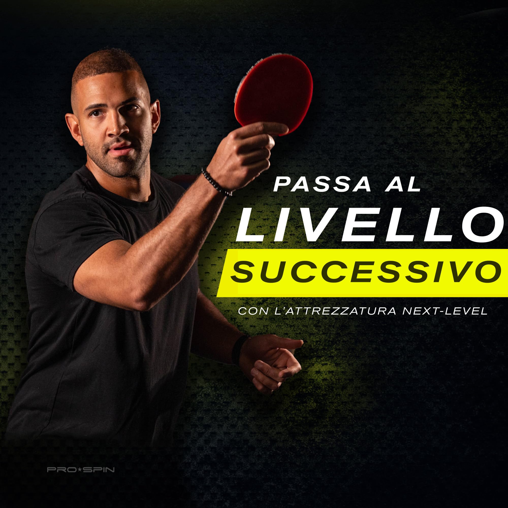 PRO-SPIN Racchetta da Ping Pong – Omologata ITTF in Fibra di Carbonio | Serie Elite a 7 Strati, Gomma Premium, Spugna da 2 mm e Custodia Protettiva