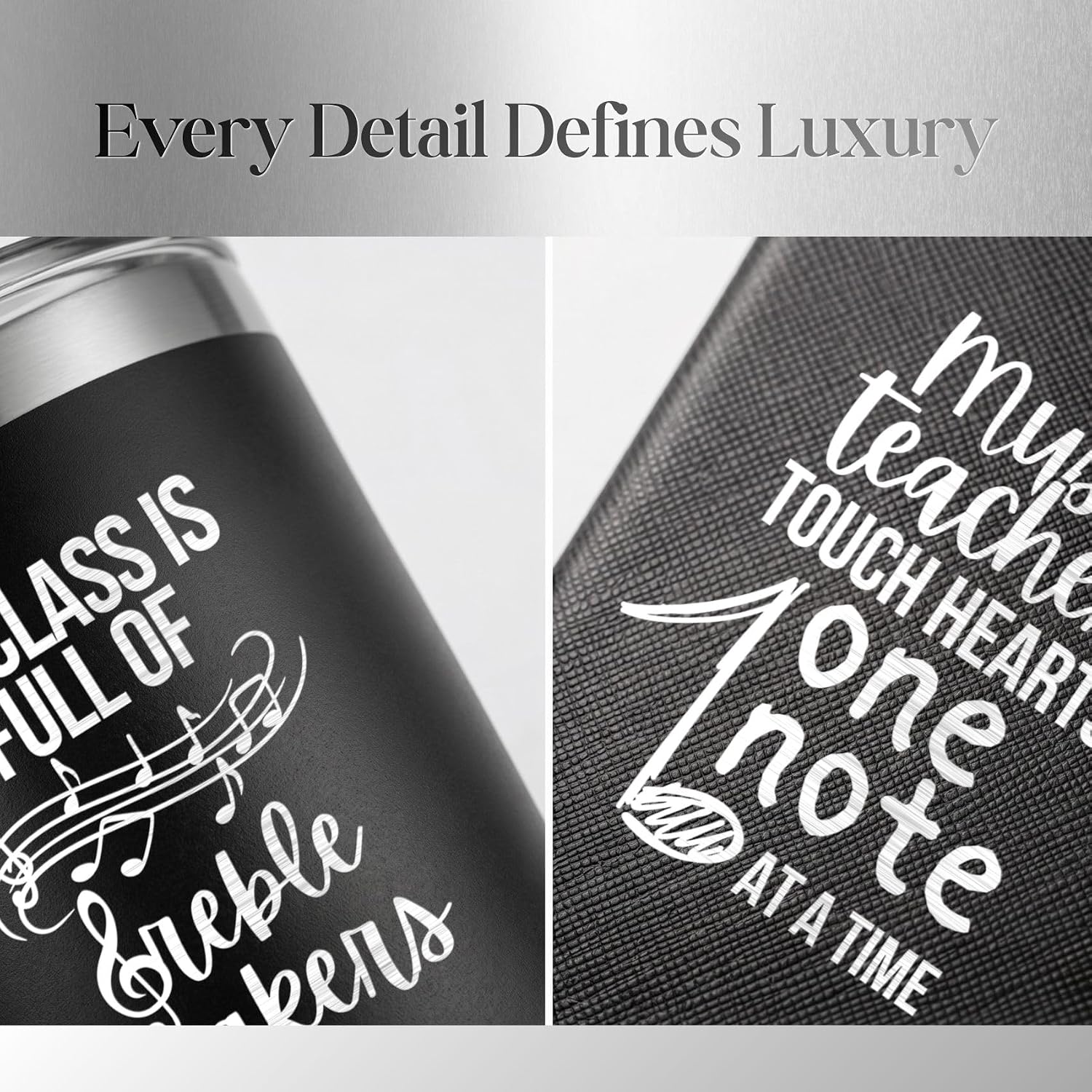 Onebttl Music Teacher Appreciation Day Gifts for Men, Women, 20oz Tumbler, A5 Journal & Pen Gift Basket for Music Educator for Christmas, Retirement