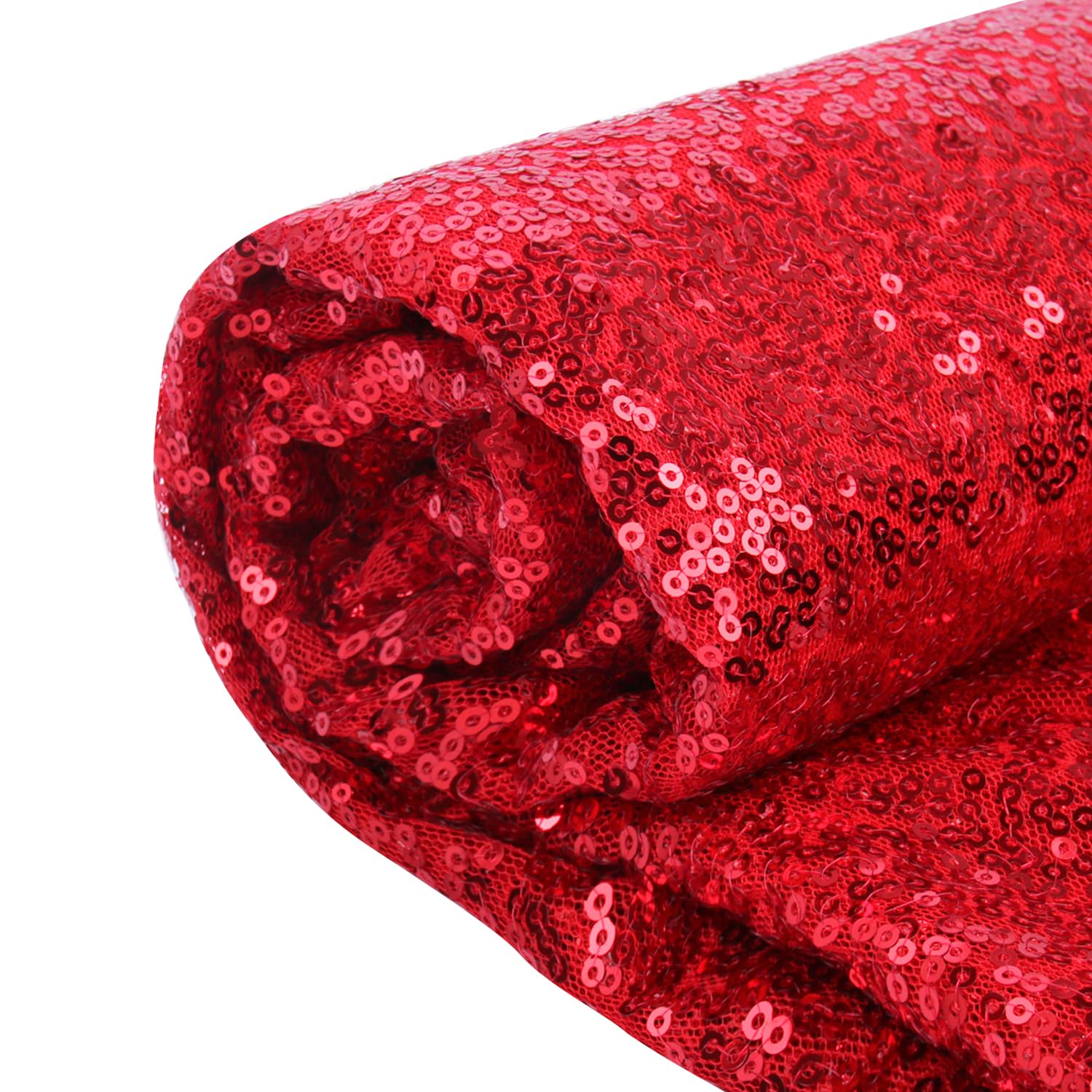 YIEMI Red Sequin Fabric By the Yard Glitter Sparkly Shiny Sequin Fabric for Christmas Fashionable Clothing Toy Decoration Tablecloth and DIY Etc(1 Yard, Red)