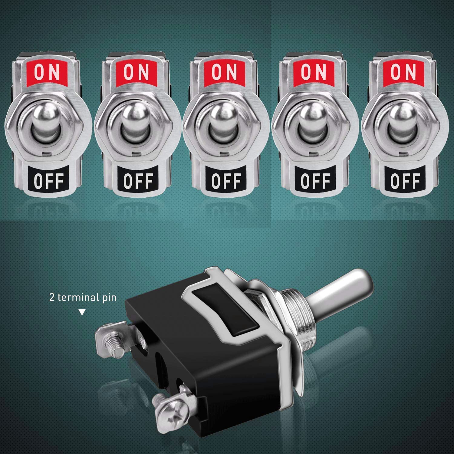 Gebildet 8pcs Tuimelschakelaar met Waterdichte Dop, 10A/12VDC, 6A/24VDC