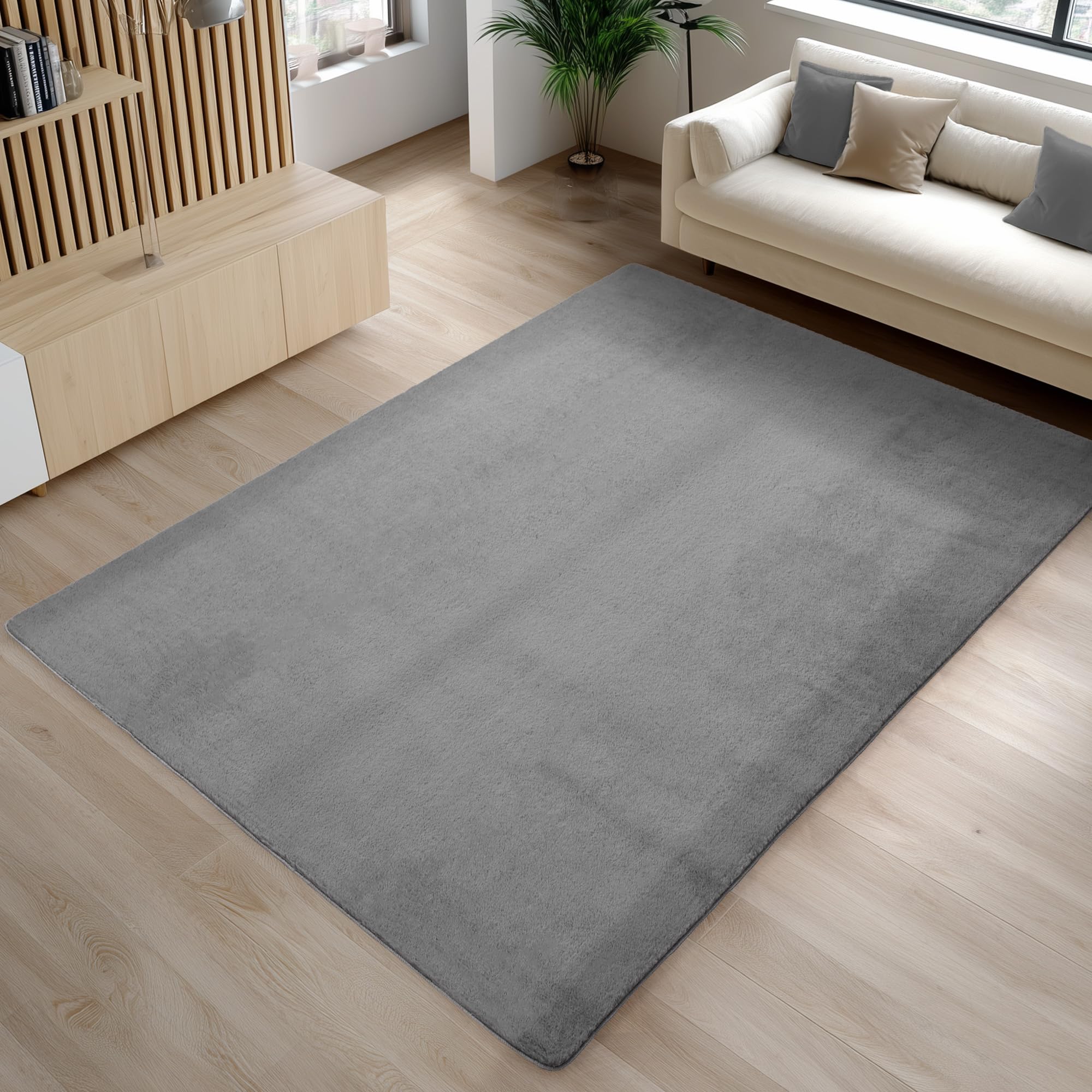 Carpetsale24 Teppich Kurzflor - Rechteckig, Rund & Läufer, waschbarer Rutschfester Teppich, weich, modernes einfarbiges Design für Wohnzimmer, Schlafzimmer, Küche & Kinderzimmer.