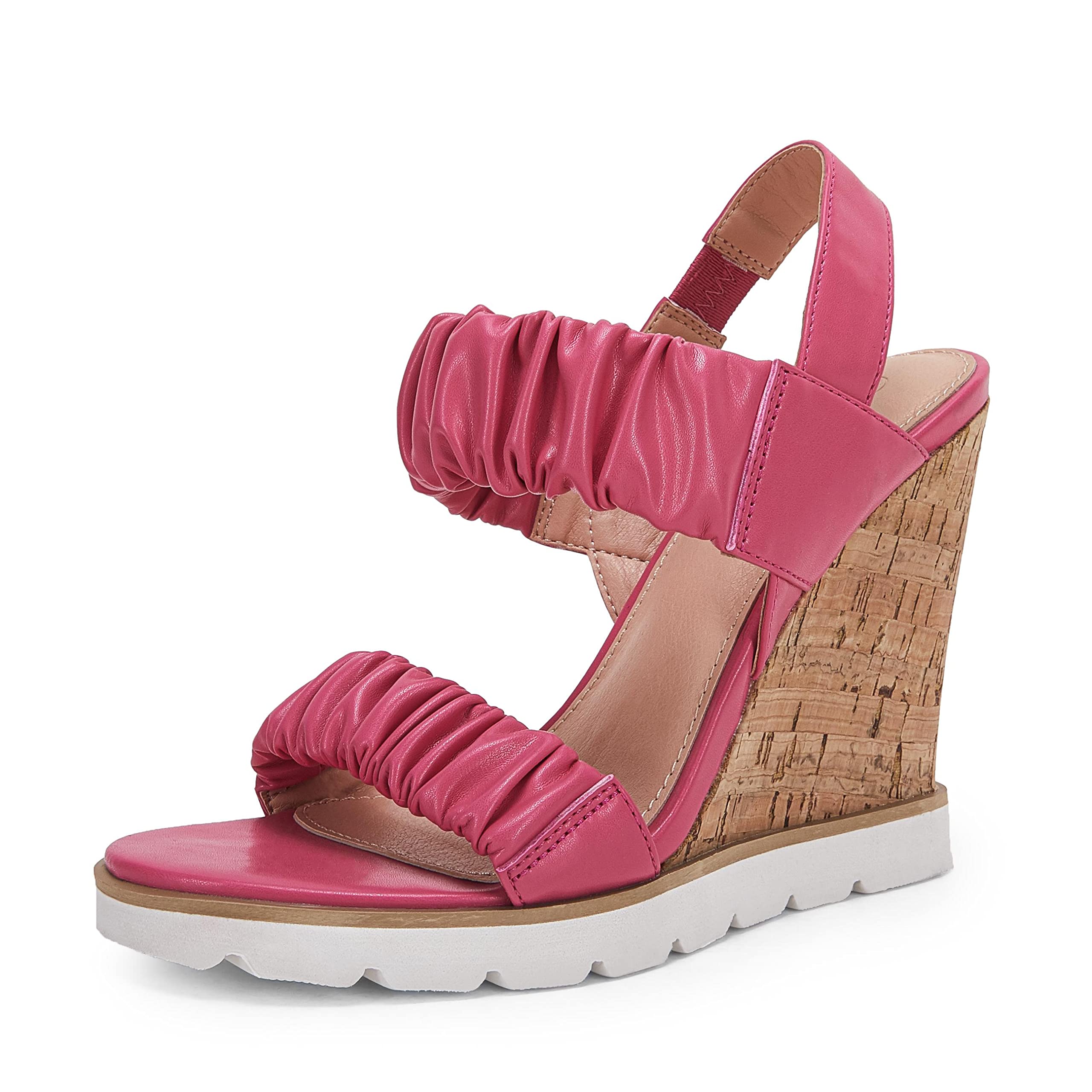 Photo 1 of PiePieBuy Womens Open Toe Platform Wedge Sandals Elastic Ankle Strap Slip on Slingback Shoes 8.5 Rose