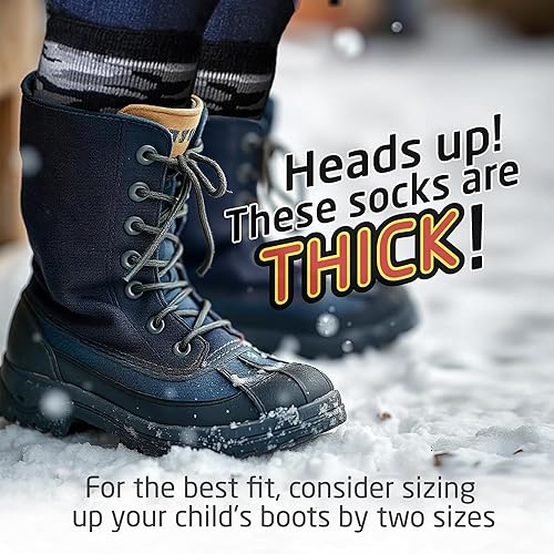 Miniatura 4 de HOT FEET Calcetines térmicos para niños, calcetines cálidos con aislamiento de invierno para niños y niñas, cómodos y gruesos, paquete de 2, talla