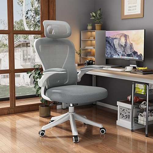 SeekFancy Silla de oficina ergonómica M903, sillas de escritorio con respaldo alto con ruedas, silla de oficina de malla con soporte lumbar