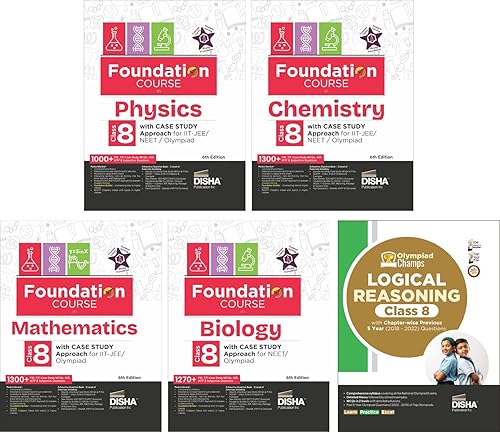 Foundation Course in Class 8 Physics, Chemistry, Mathematics &amp; Biology with Case Study Approach &amp; Mental Ability Book for IIT JEE/ NEET/ Olympiad - 6th Edition
