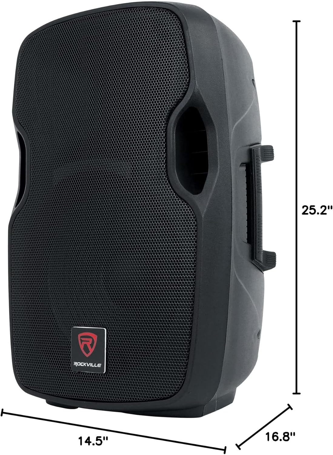 Rockville BPA12 600W 12" Powered Active DJ PA Speaker, Bluetooth, USB/SD, FM Radio, LCD, Stand Mountable, Flyable - Ideal for Events & Performances