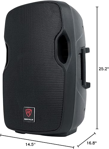 Miniatura 8 de Rockville - Parlante DJ/PA activo profesional BPA12 de 12 pulgadas con Bluetooth, 600 W, color negro