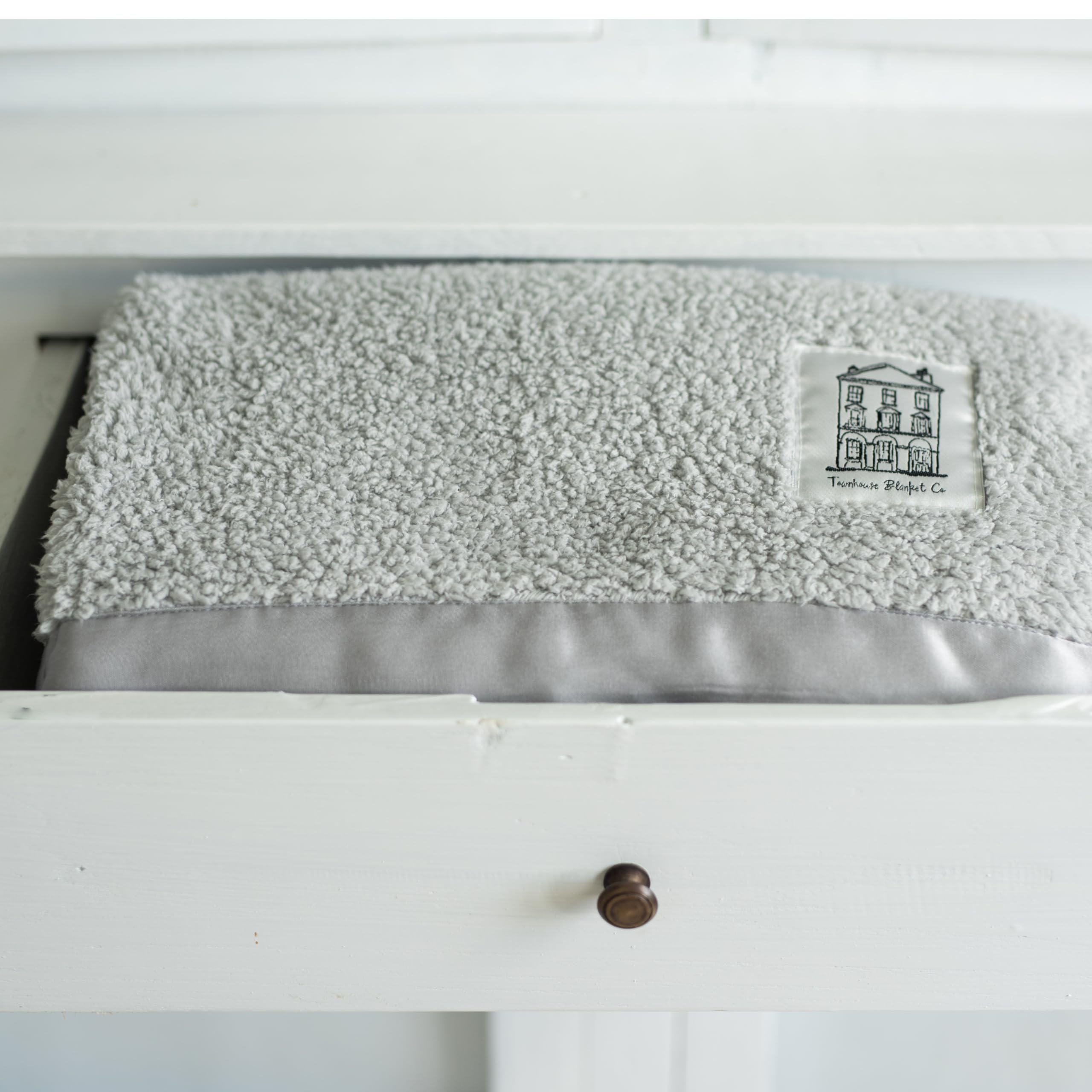 Townhouse Blanket Co, Baby Blanket, Fine Chenille Soft Blanket with Satin Trim in Satin Gift Bag, Pram Blanket - Image 3