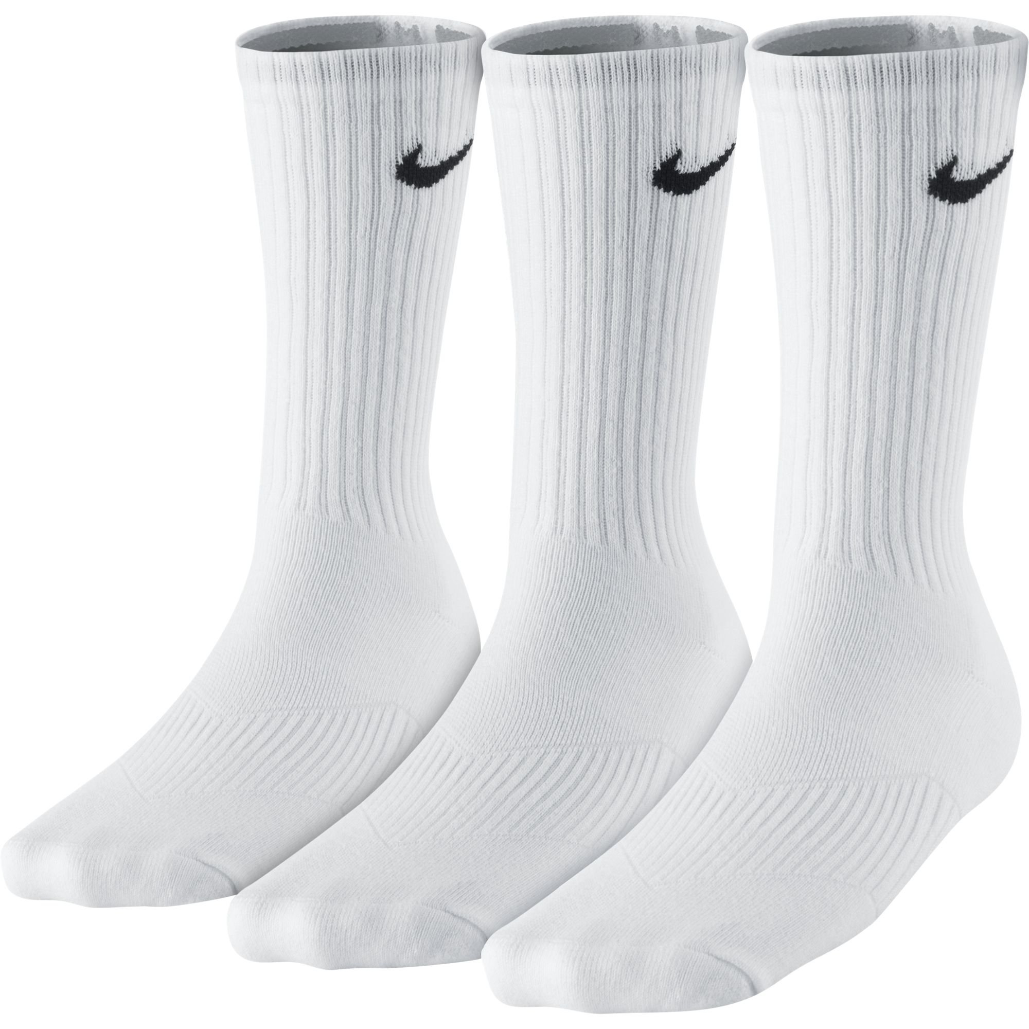 Nike Mens Youth Cotton Cushion Moisture Management Crew Sock 3-Pair Pack White/(Black) MD (5-7 Big Kid Shoe)