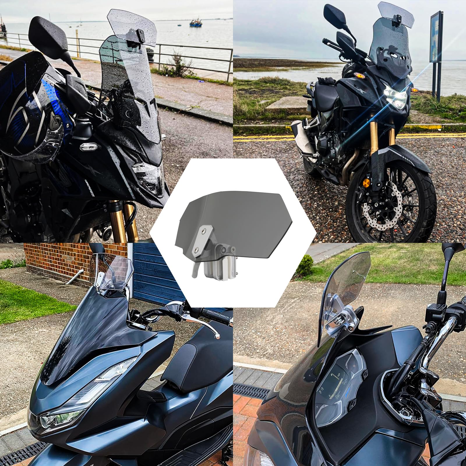 DREAMIZER Parabrezza moto, Universale parabrezza moto, Parabrezza e Deflettori per YZF R1 R3 R6 TMAX XMAX 300 Tracer 900 FZ6 CBR250 CBR600 PCX125 V-Strom 250 650XT SV650s R1200GS F800GT Tiger 800