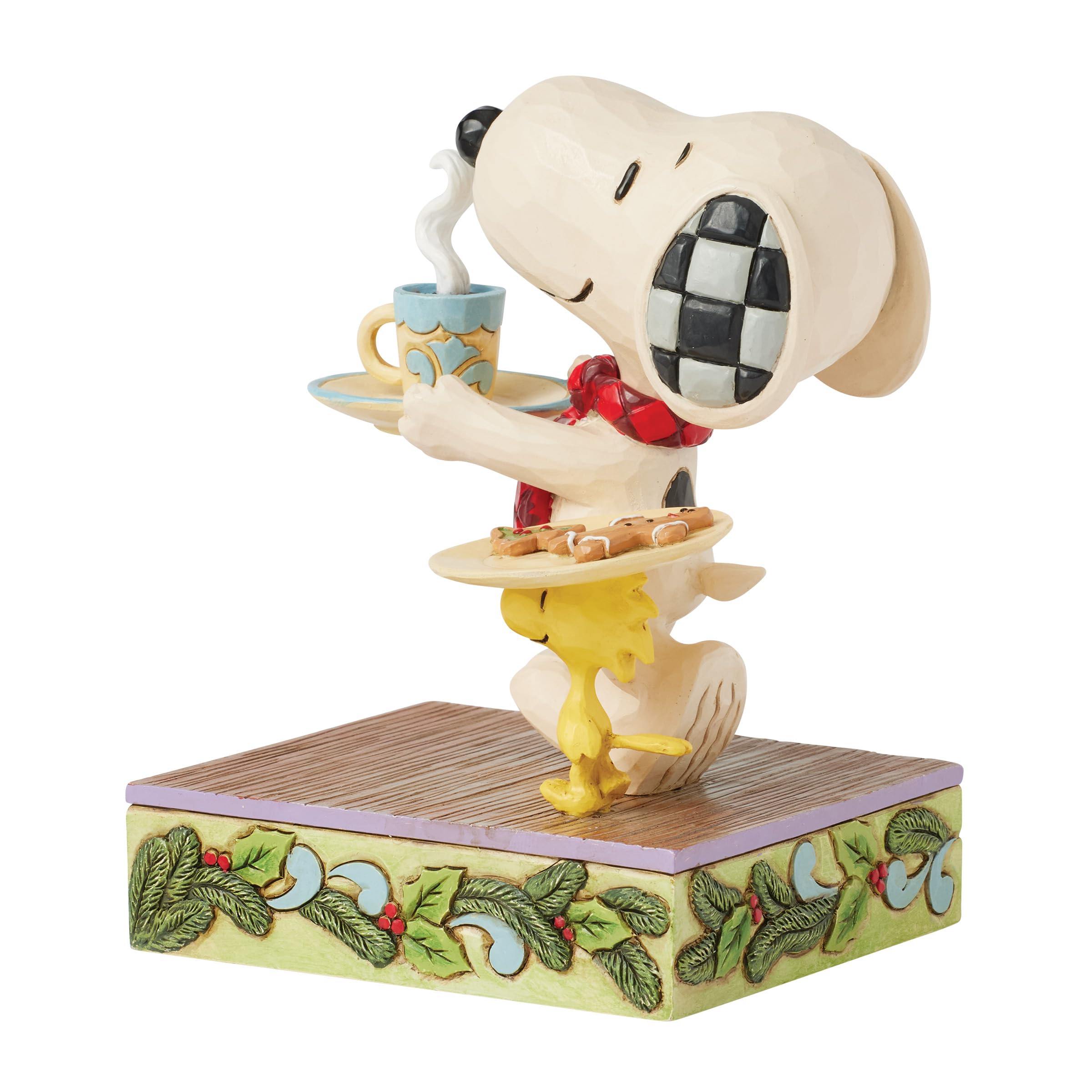 Enesco Peanuts by Jim Shore Figurine Snoopy et Woodstock avec Cookies pour Père Noël, 12,7 cm, Multicolore