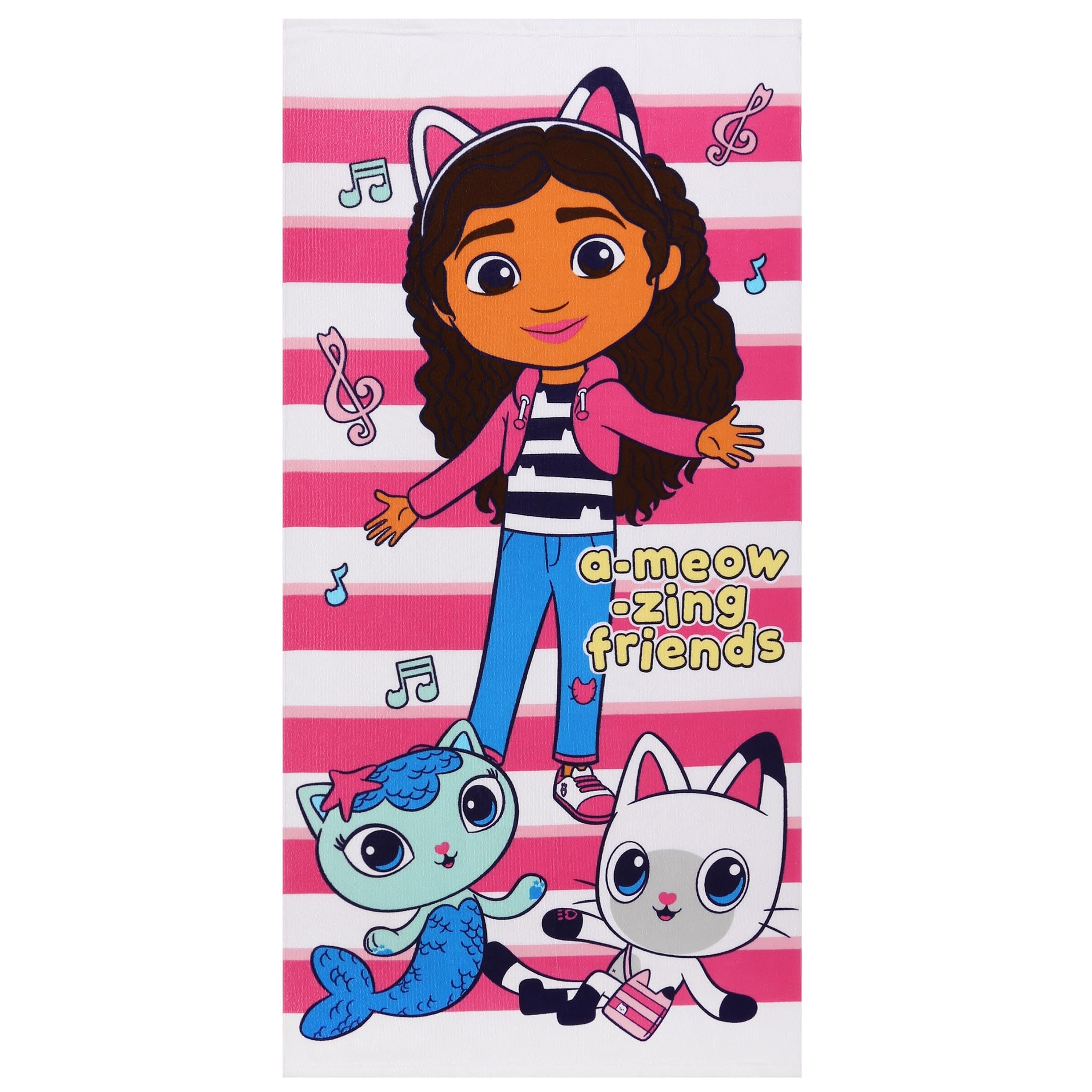 Sarcia.eu Girls D Gabby’s Ollhouse Quick-Ry Beach Towel, Children's Bath Towel Microfibre 70X140 Cm Oeko-Tex (D)
