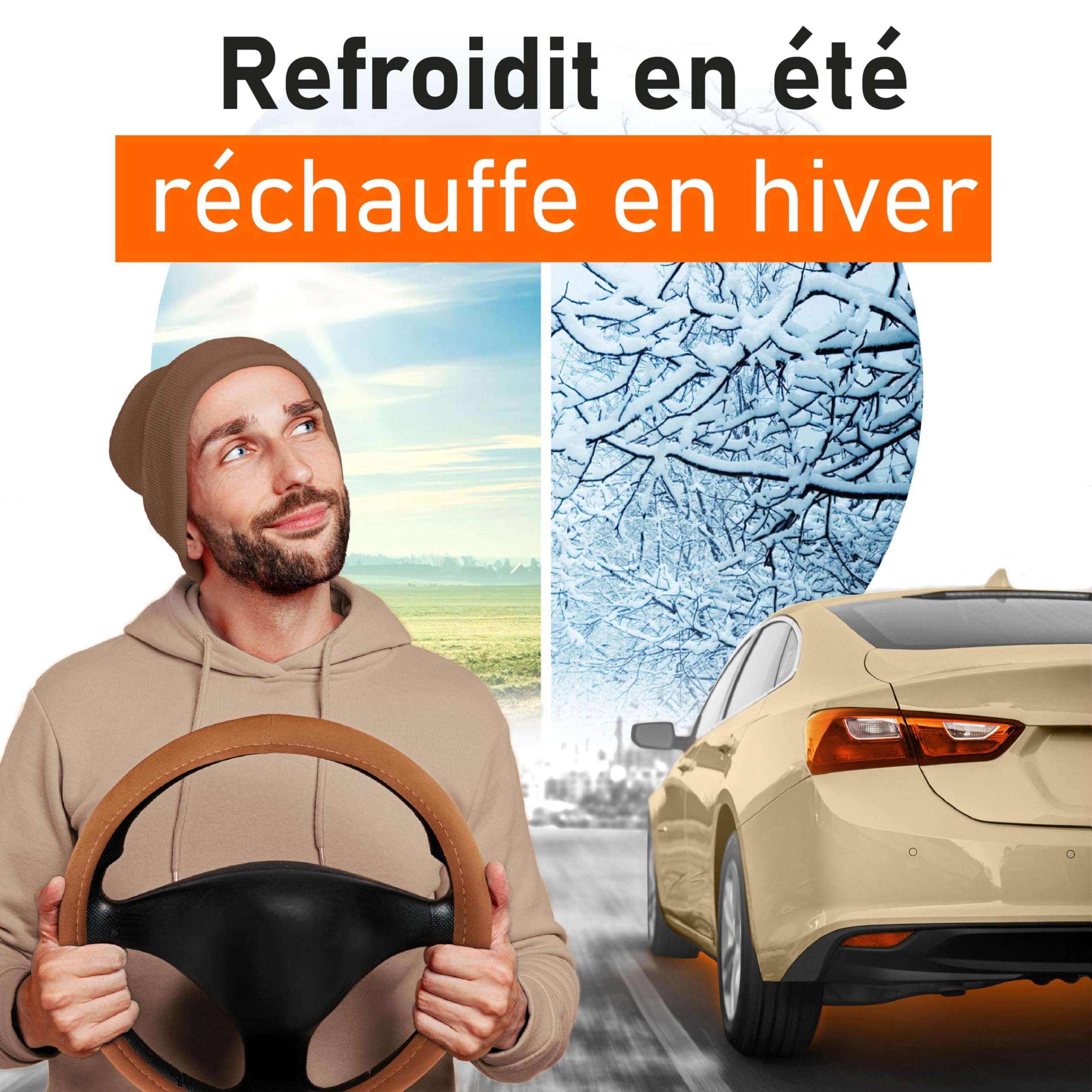 Couvre Volant Alcantara Bleu Upgrade4cars - Taille Universelle 37-39cm | Antidérapant Et Confortable
