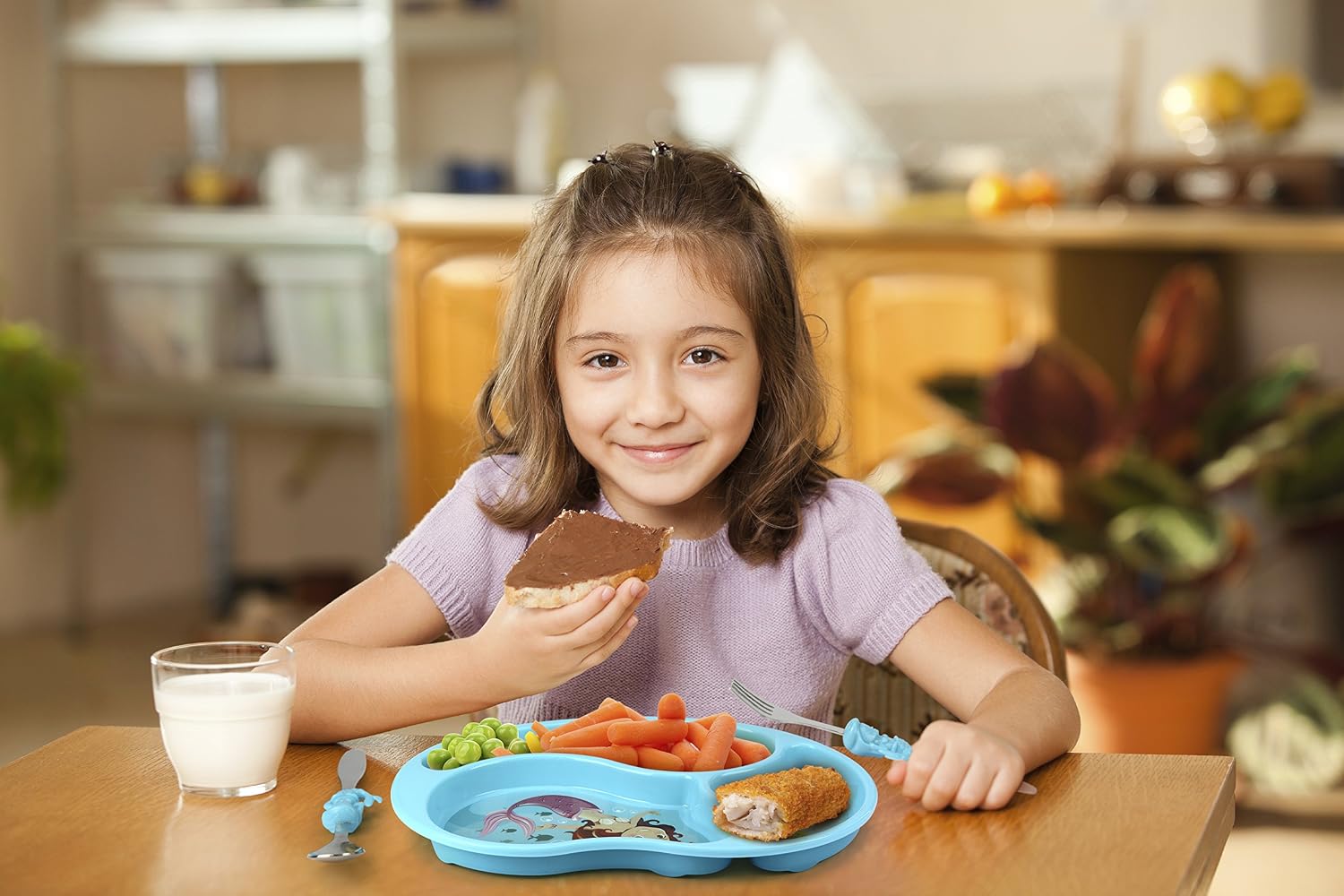 KidsFunwares Me Time PP Dinnerware Set (Mermaid) – 3-Piece Set for Kids and Toddlers – Plate, Fork and Spoon that Children Love - Sparks your Child's Imagination and Teaches Portion Control