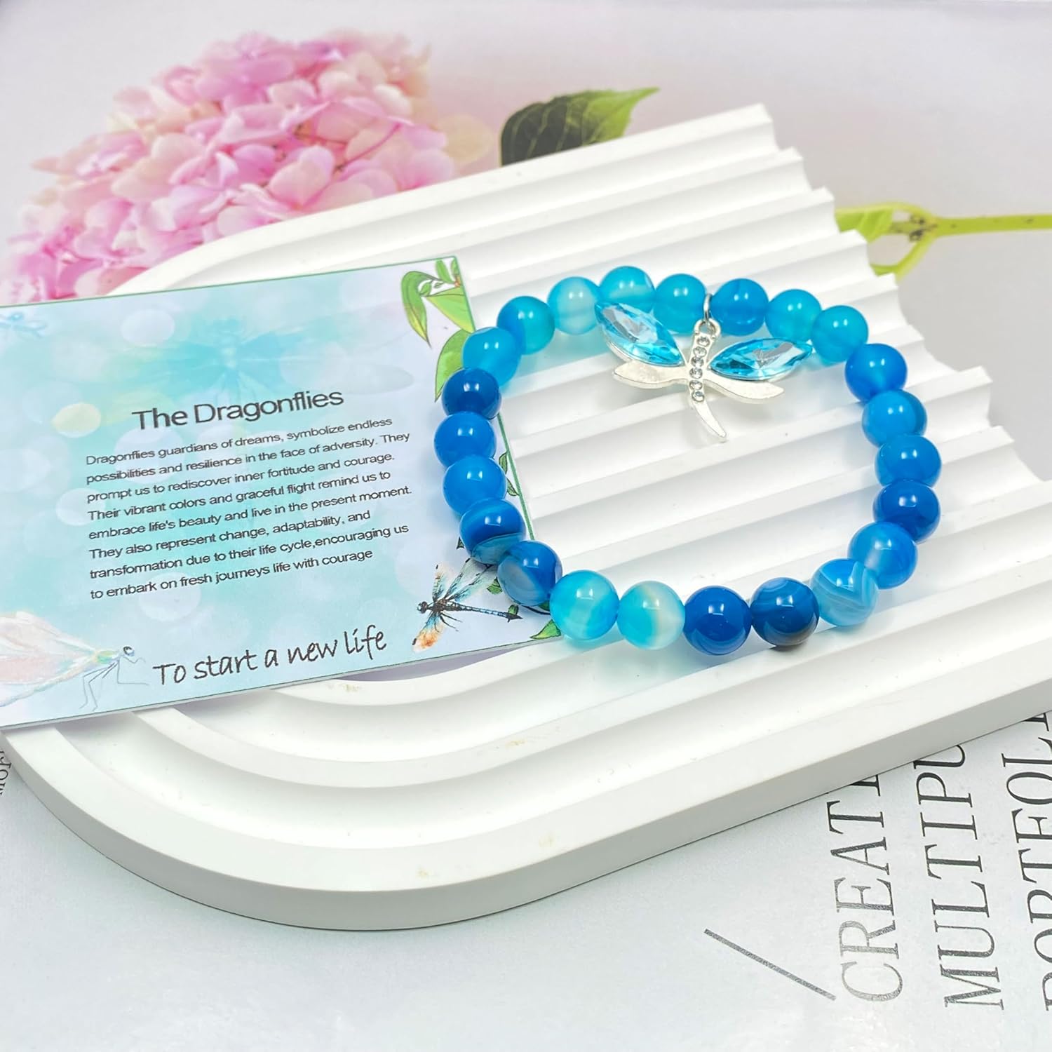 Dragonfly Bracelet for Women Dragonflies Lover Gifts Jewelry for Her Best Friend Sister Women, Blue - Image 6