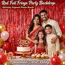 Propsicle Red Foil Fringe Curtains Birthday Anniversary Decoration gallery image