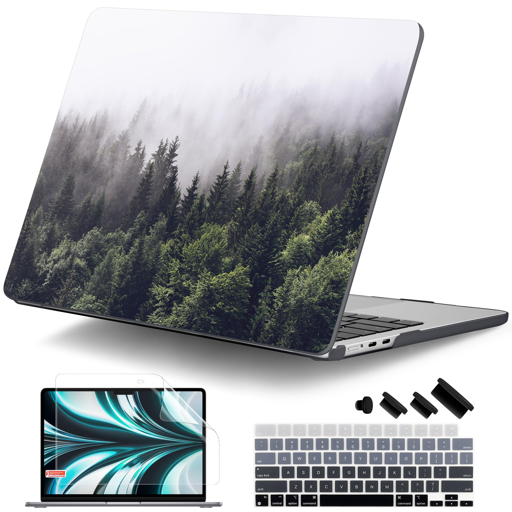 DONGKE Funda rígida de plástico para MacBook Air M4 de 13.6 pulgadas 2025 2024 2023 2022 modelo A3240 A3113 A2681 M3 M2 Chip, carcasa rígida de plástico con Touch ID para MacBook Air de 13 pulgadas M4